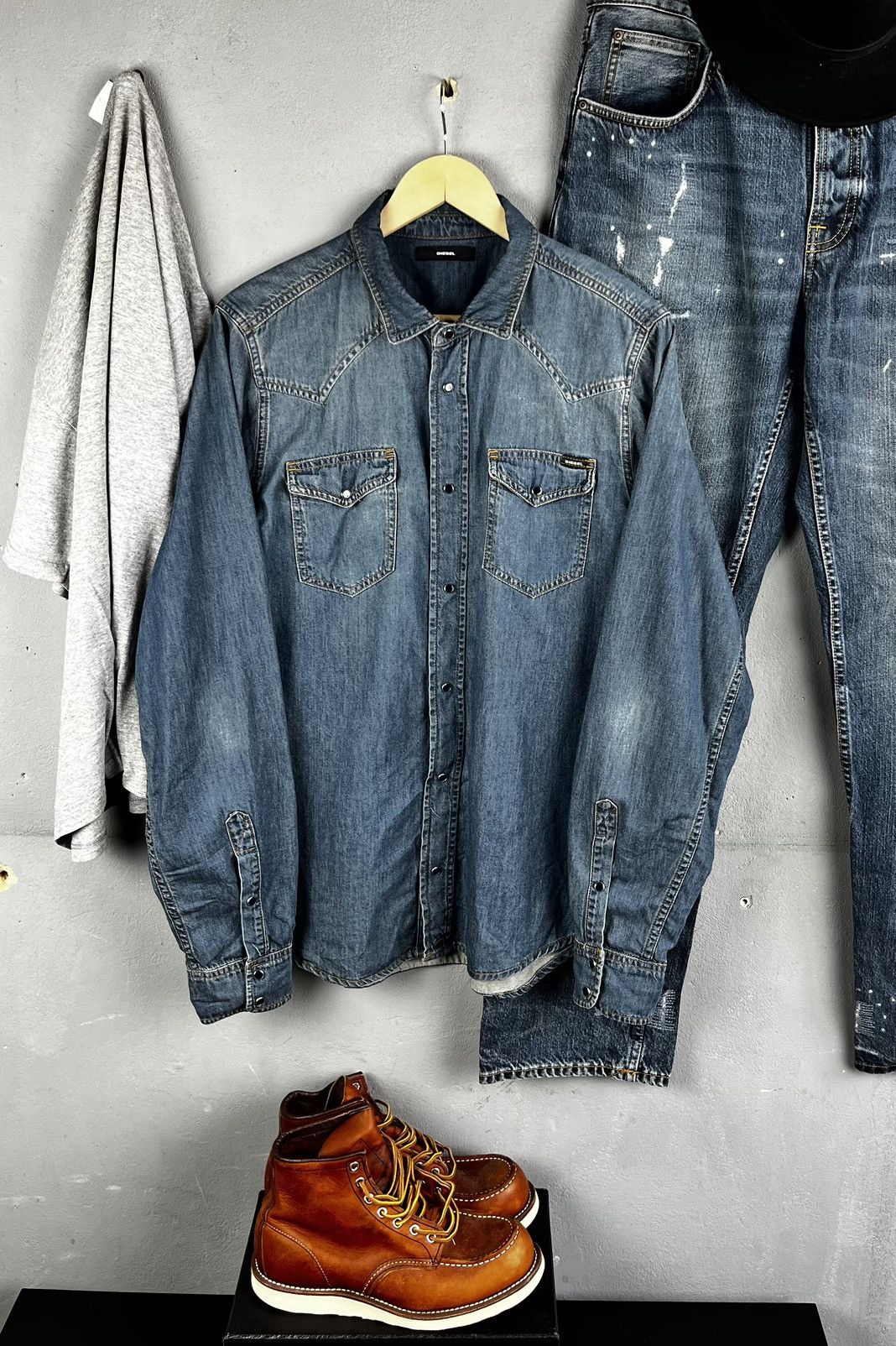 Diesel Diesel denim shirt distressed size xl Size US XL / EU 56 / 4 - 5 Thumbnail