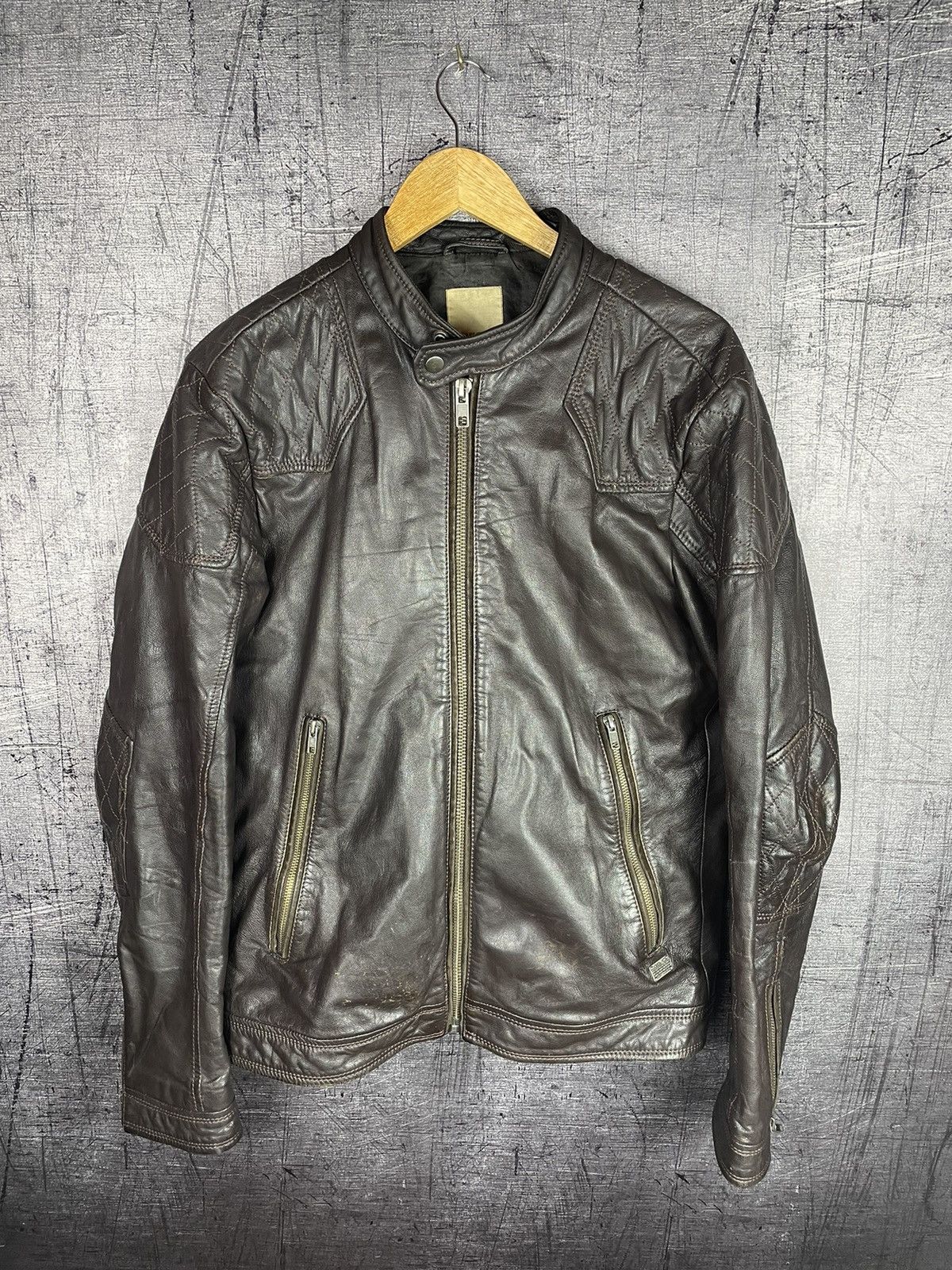 Diesel DIESEL BIKER LEATHER JACKET Size US XL / EU 56 / 4 - 1 Thumbnail