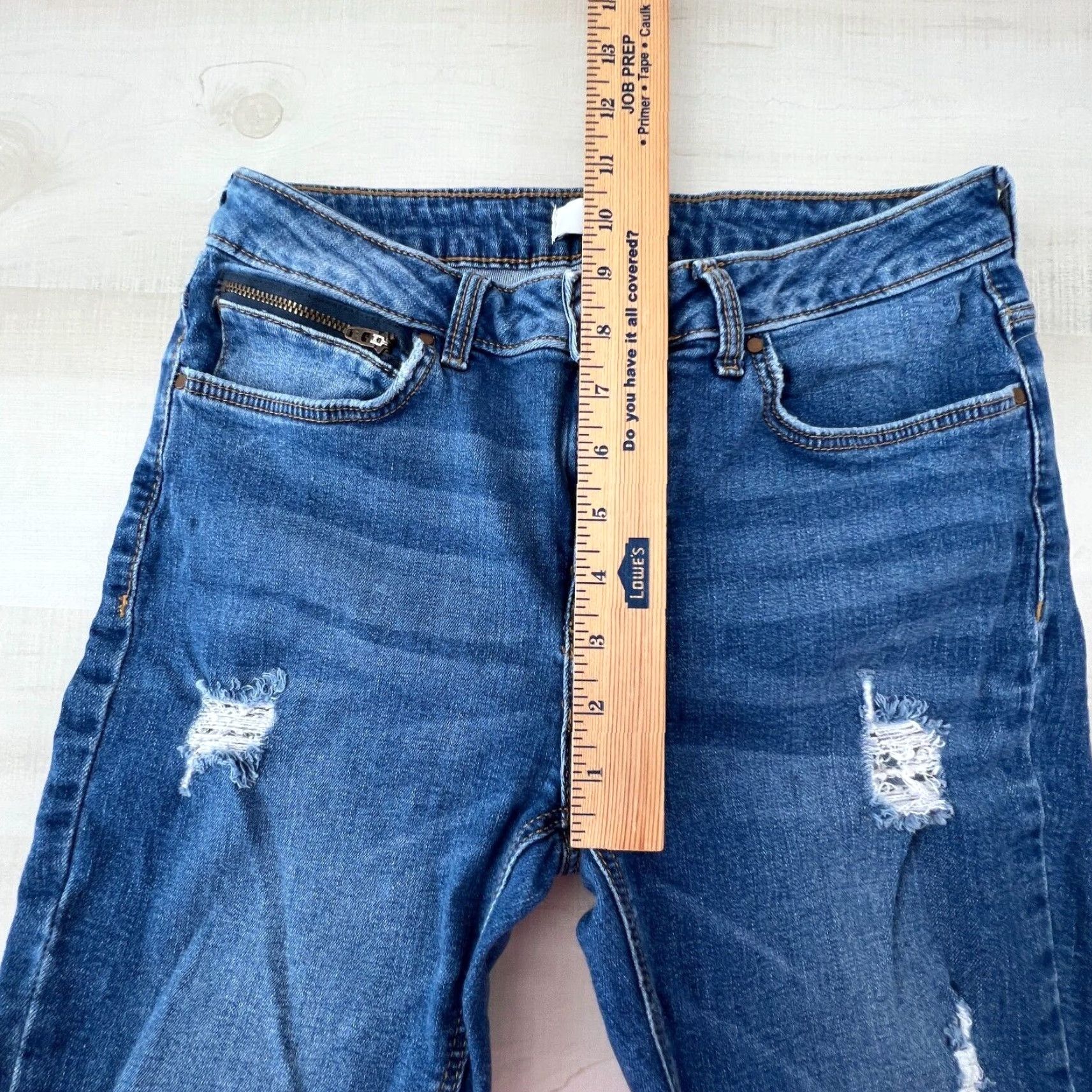 Forever 21 Forever 21 Womens 27 Medium Wash Skinny Jeans Distressed Denim Mid Rise Stretch Size 27" / US 4 / IT 40 - 6 Thumbnail