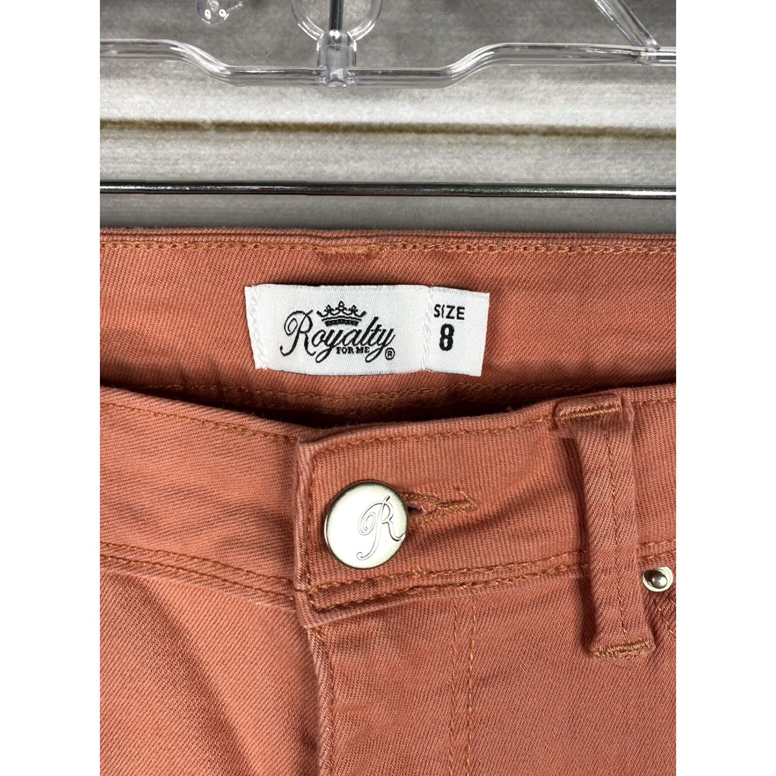 Denime Royalty Wannabettabutt Jeans Womens 8 Orange Denim Mid Rise Tapered Leg 5-Pocket Stretch Cotton Blend Slim Comfort Crop Ankle Size 30" / US 8 / IT 44 - 3 Thumbnail