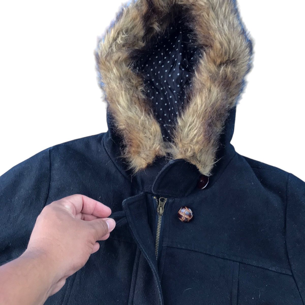 If Six Was Nine × Le Grande Bleu (L.G.B.) Navy Natural Faux Fur Jacket LGB If Six Was Nine Style Size L / US 10 / IT 46 - 7 Thumbnail