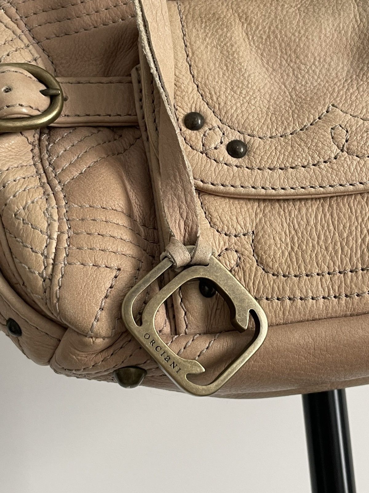 Orciani Vintage Orciani Beige Leather Mini Bag Y2K Luxury RARE Size ONE SIZE - 5 Thumbnail