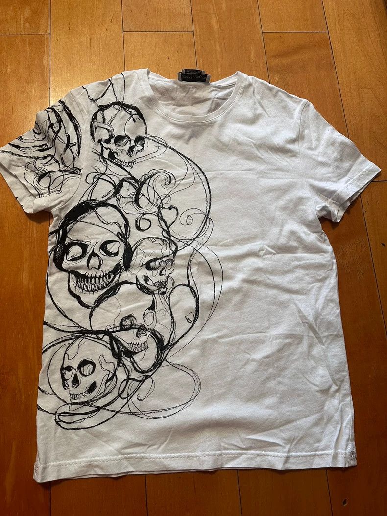 Alexander McQueen Alexander McQUEEN Men's white short - sleeved shirt with sk Size US XS / EU 42 / 0 - 1 Thumbnail