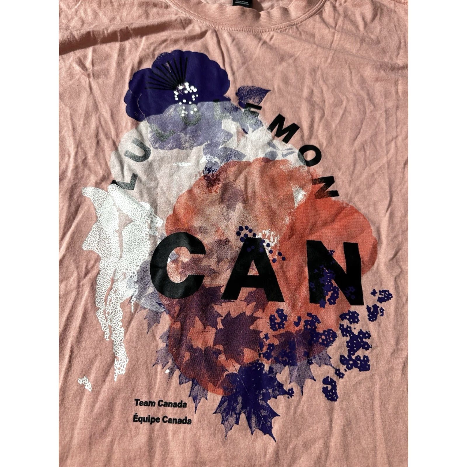 Lululemon Lululemon T-Shirt Team Canada Floral Pink Womens 8 Short Sleeve Crew Neck Activewear Casual Regular Fit XS? Wait. Size M / US 6-8 / IT 42-44 - 6 Thumbnail