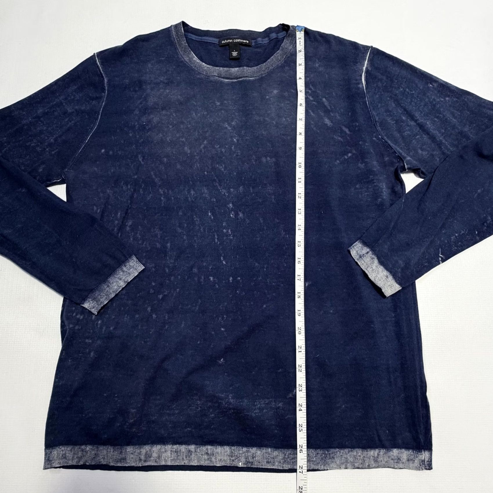 Autumn Cashmere Autumn Cashmere Sweater Mens Large Blue Cotton Cashmere Crewneck Lightweight Size US L / EU 52-54 / 3 - 7 Thumbnail
