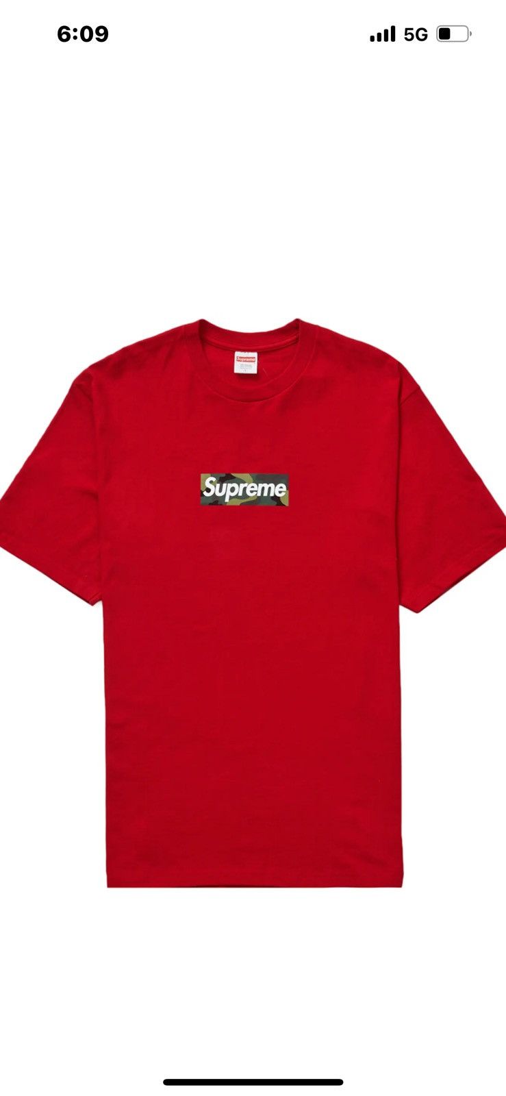 image of Supreme Box Logo Tee Red Camo Xl, Men's