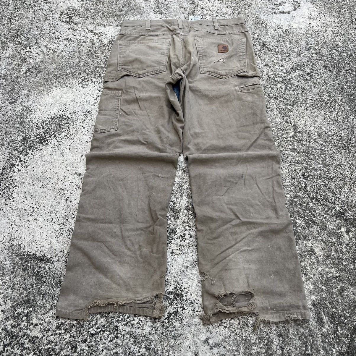 Carhartt “CARHARTT” HEAVY DISTRESS CUSTOM DOUBLE KNEE PANTS Size US 32 / EU 48 - 10 Thumbnail