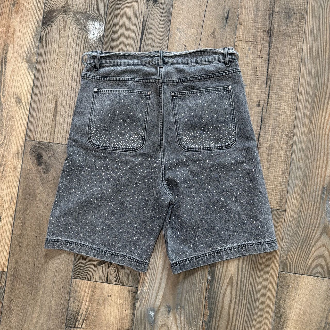 Other 77Studios Grey popstar denim rhinestone jorts Size US 32 / EU 48 - 2 Thumbnail