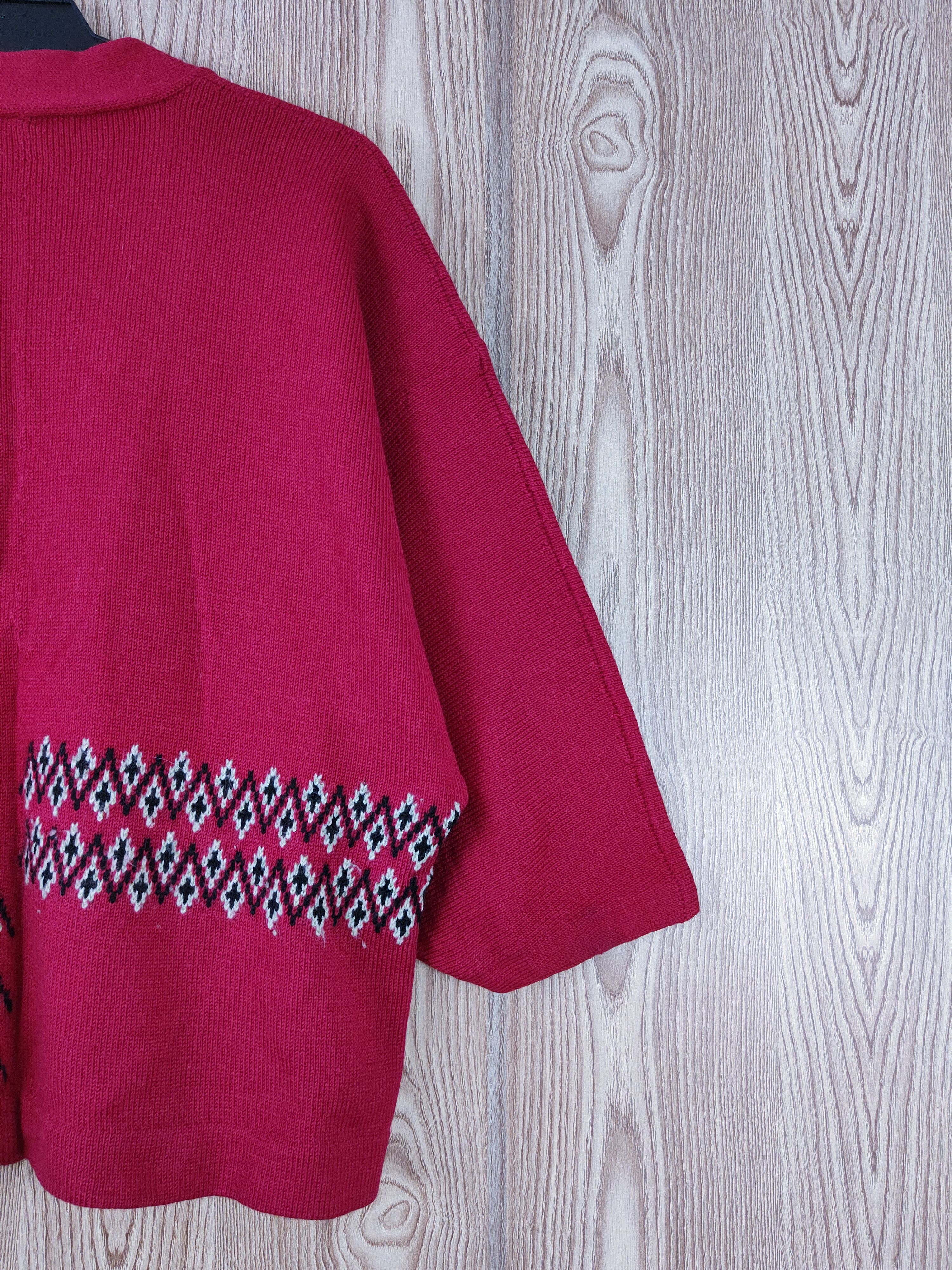 Japanese Brand Japan Dark Pink Knitwear Short Kimono cardigan #W751 Size L / US 10 / IT 46 - 10 Thumbnail