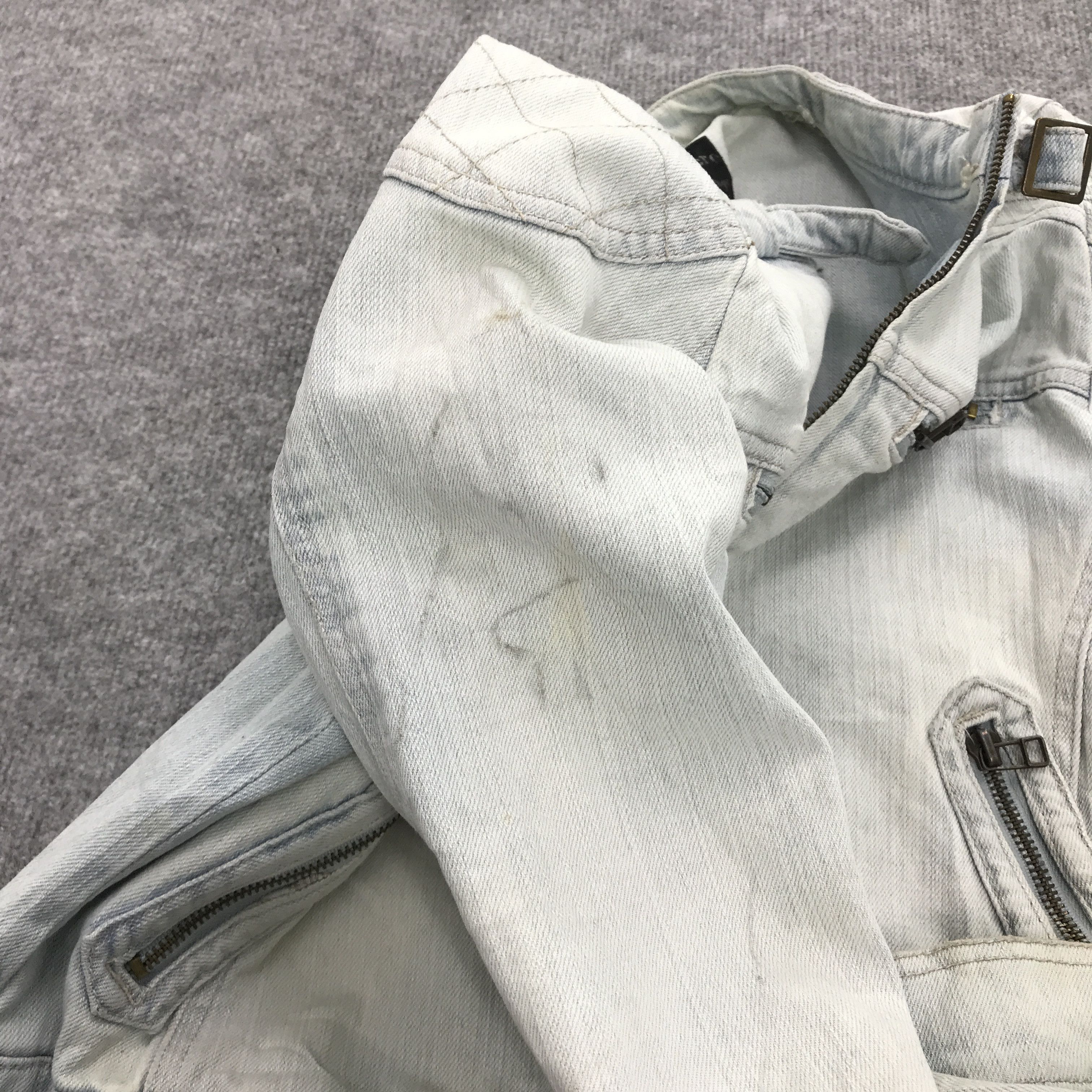 Japanese Brand JAPAN SORRIDERE LIGHT WASH DENIM PUNK BONDAGE JACKET Size US S / EU 44-46 / 1 - 15 Thumbnail