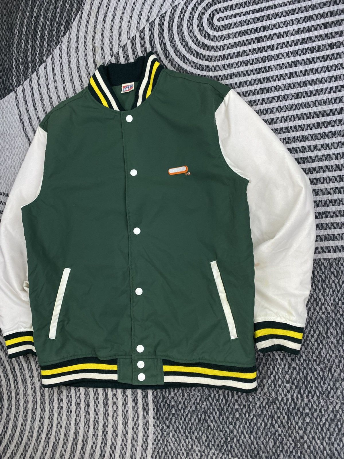 Japanese Brand Vintage Suffer Striped Ribbing Snap Button Varsity Jacket Size US M / EU 48-50 / 2 - 4 Thumbnail