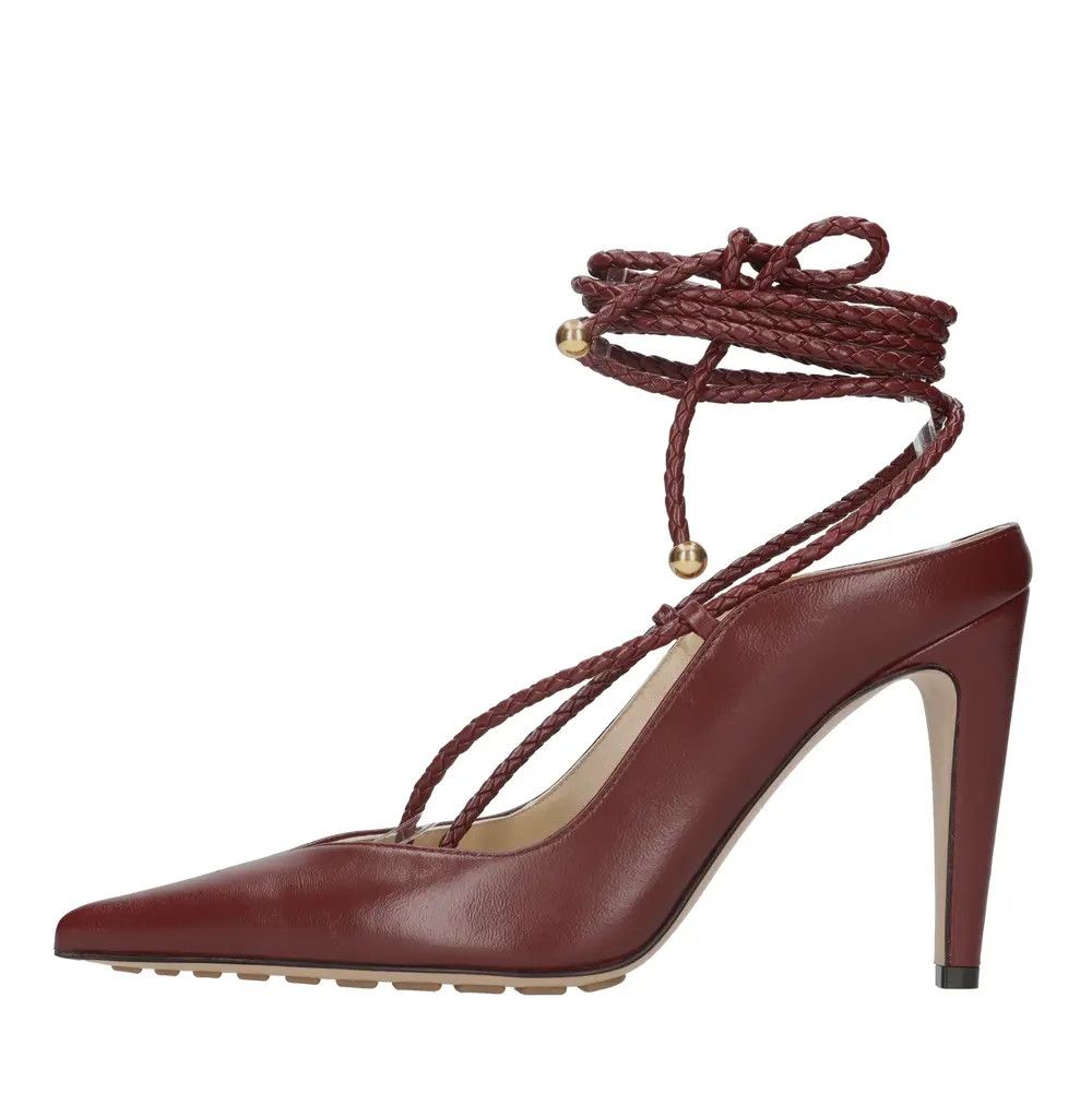 Bottega Veneta o1loc1c1025 716180 Spritz Strap Pumps in Bordeaux Size US 4.5 / IT 34.5 - 2 Thumbnail
