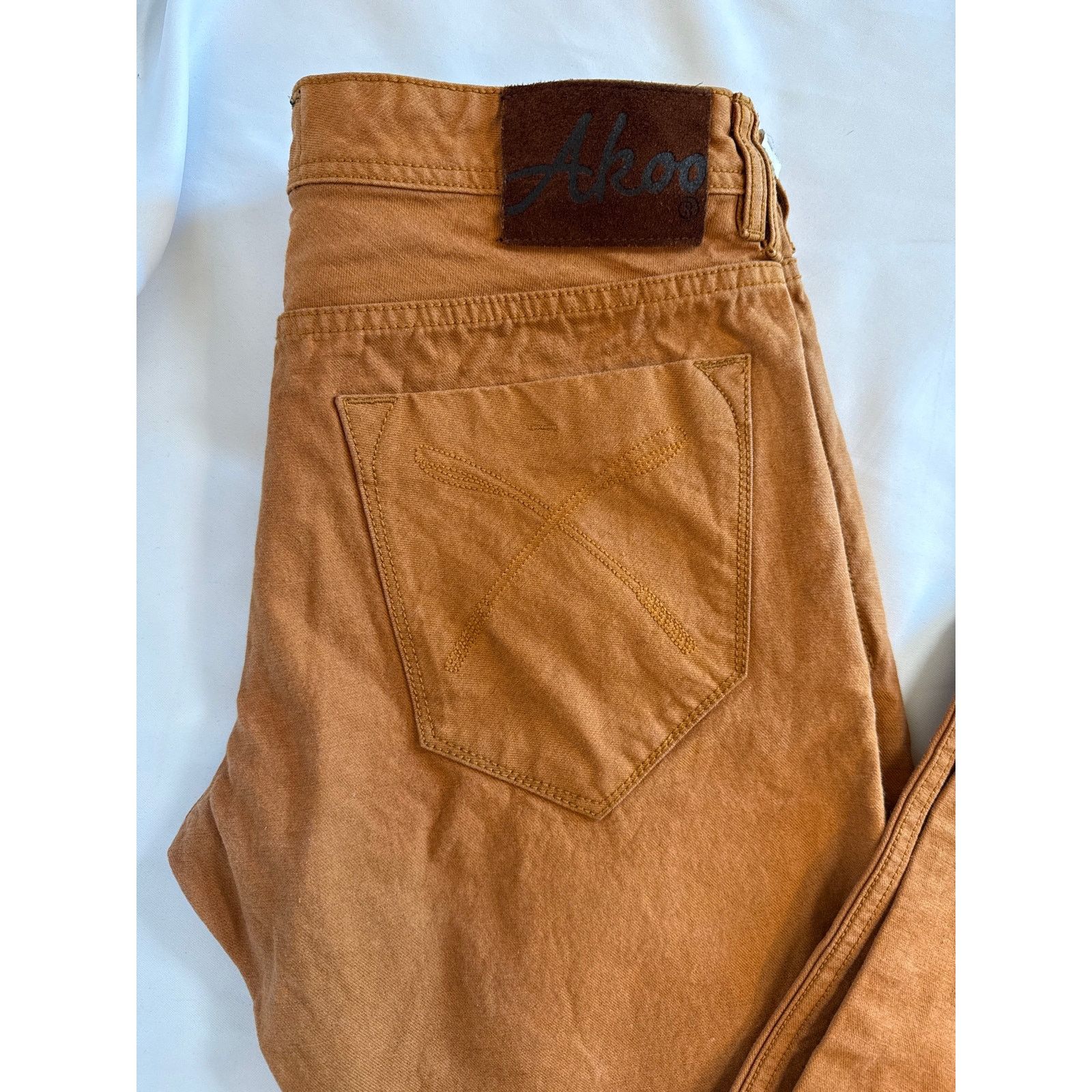 AKOO Akoo Tan Straight Leg Denim Pants 36x33 NWOT Streetwear Size US 36 / EU 52 - 2 Thumbnail