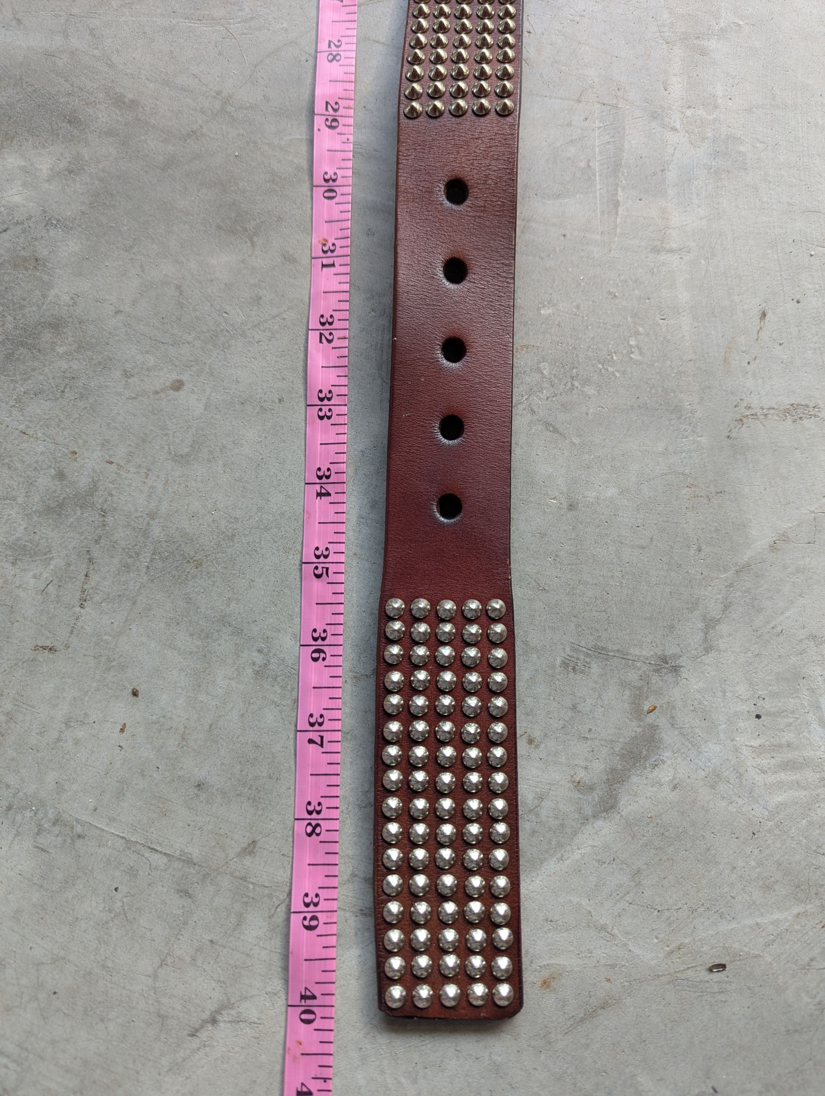 Hollywood Trading Company HTC Hollywood Trading Company Spiked Studded Leather Belt Size 40 - 10 Thumbnail