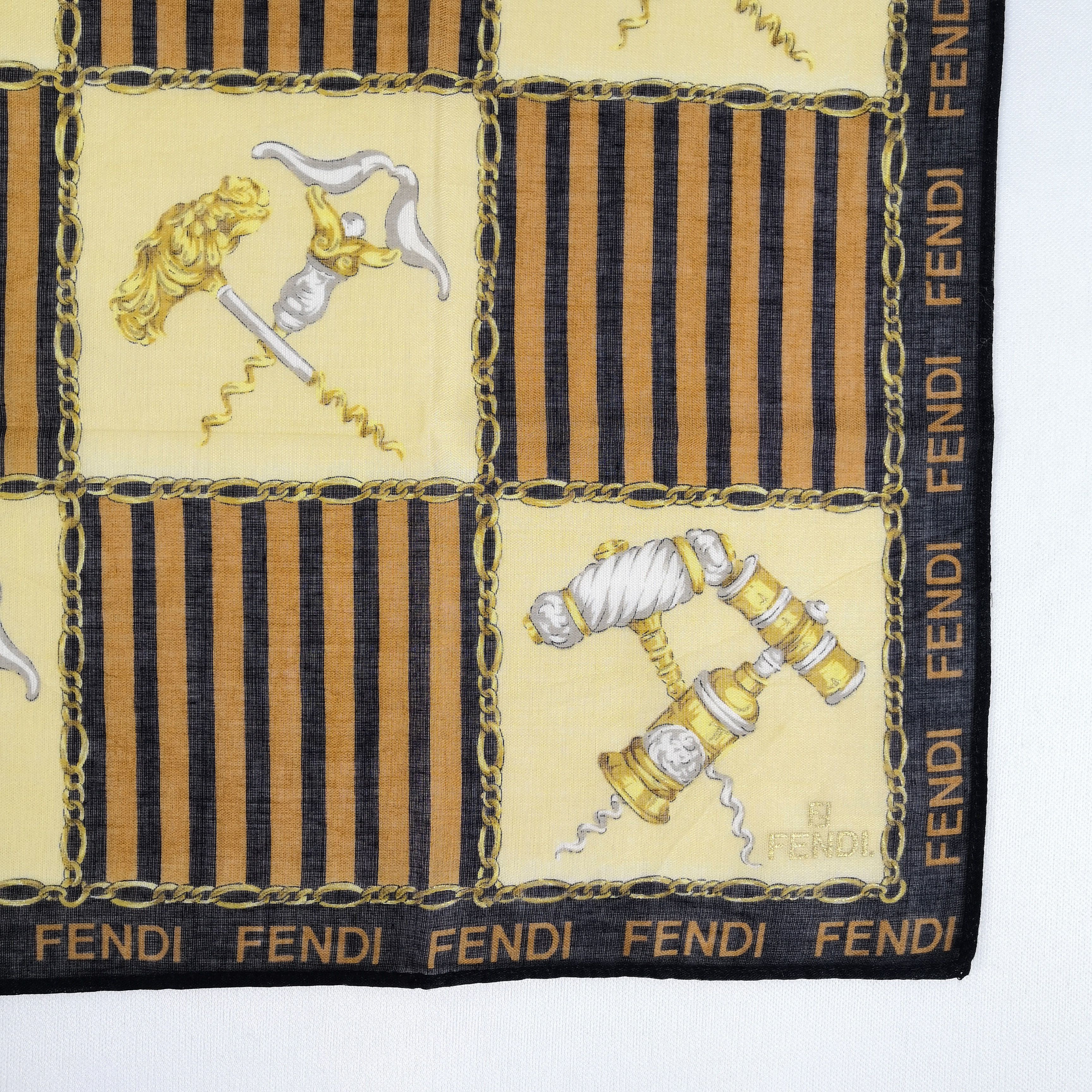 Japanese Brand Vintage Fendi Handkerchief Neckerchief Bandana - AC72060 Size ONE SIZE - 3 Thumbnail