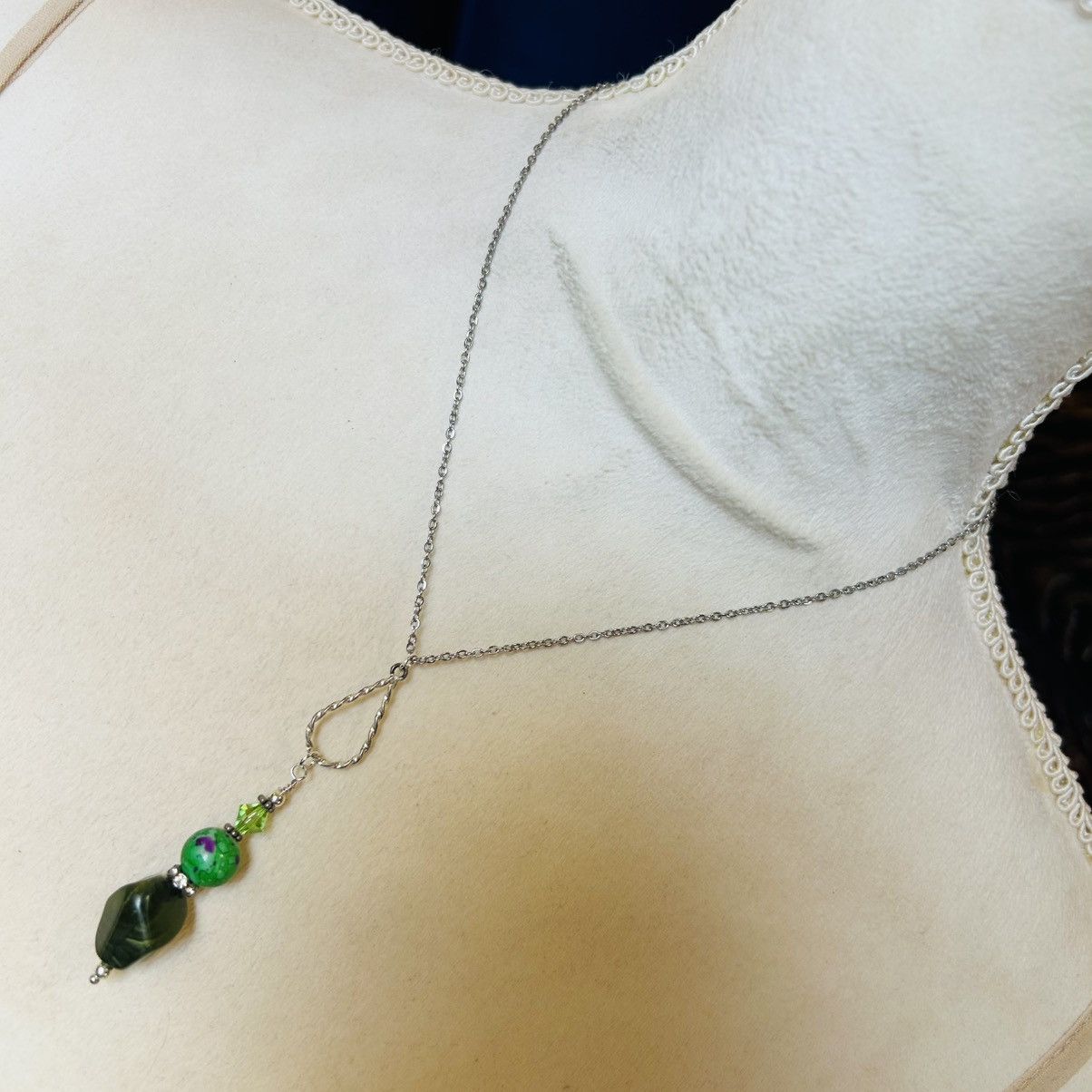 Handmade Handcrafted vintage bead drop pendant on chain necklace Size ONE SIZE - 1 Thumbnail