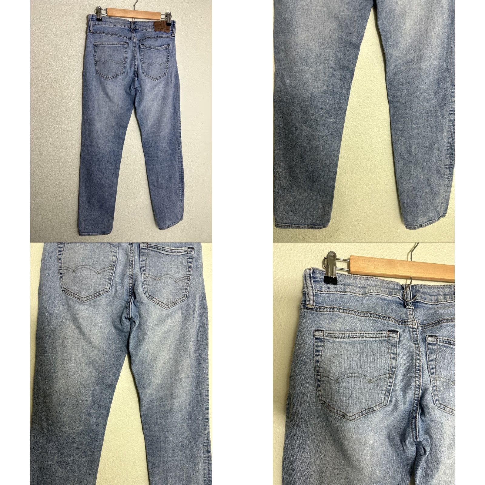 American Eagle Outfitters American Eagle Outfitters Airflex Jeans Light Wash Slim Jeans 29x32 Men Blue 90s Slimming Light Wash Jeans Size US 29 - 8 Thumbnail