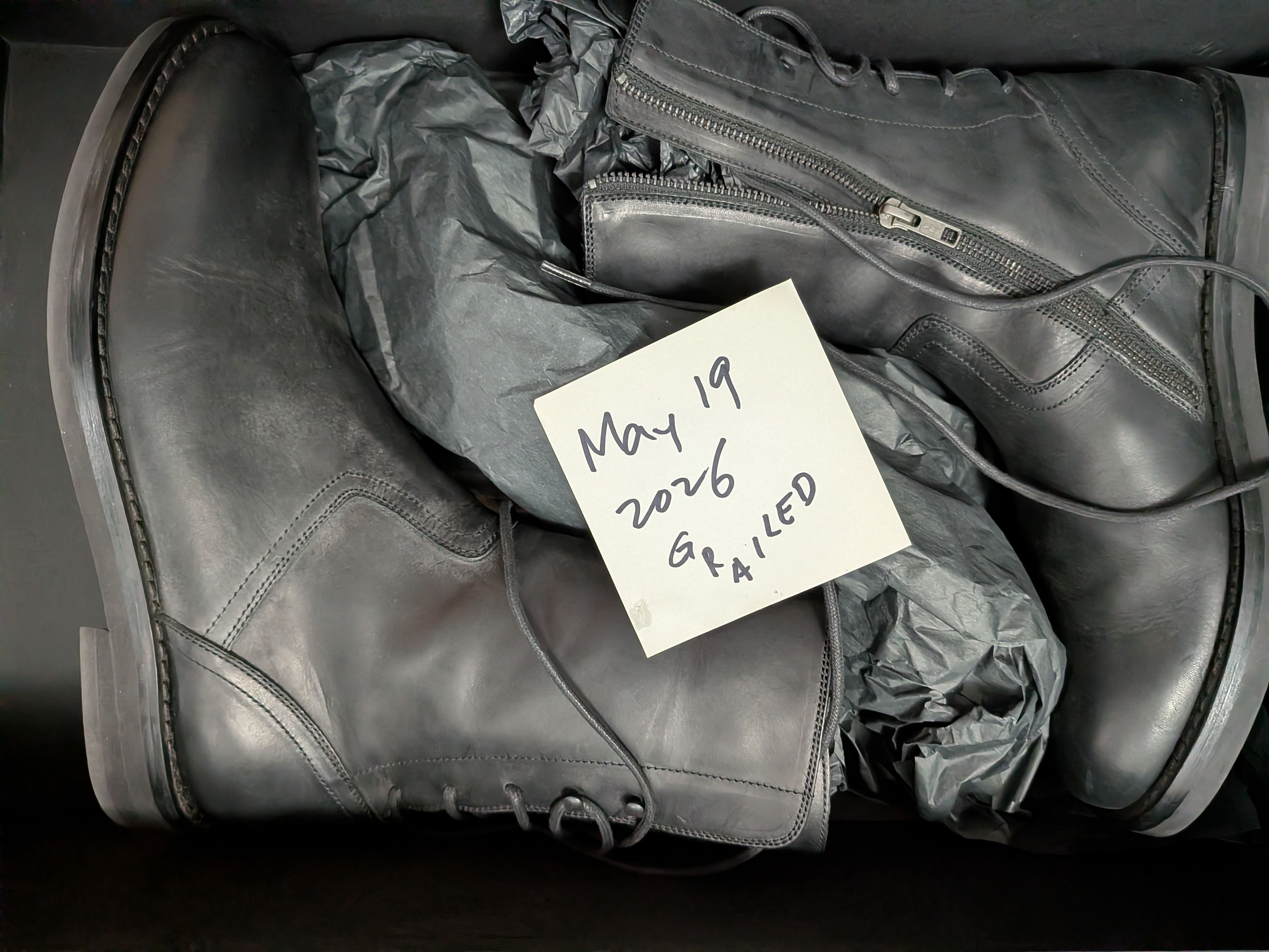 Ann Demeulemeester Ann Demeulemeester Black Leather Back-Lace Boots – Worn Once Size US 9 / EU 42 - 6 Thumbnail