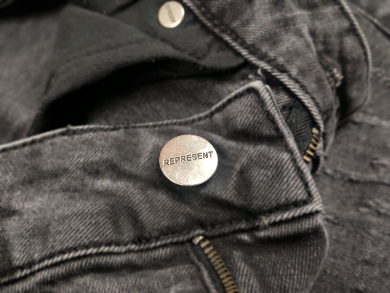 Represent Clo. Represent Design black distressed Denim Jeans Slim Fit Size US 32 / EU 48 - 15 Thumbnail