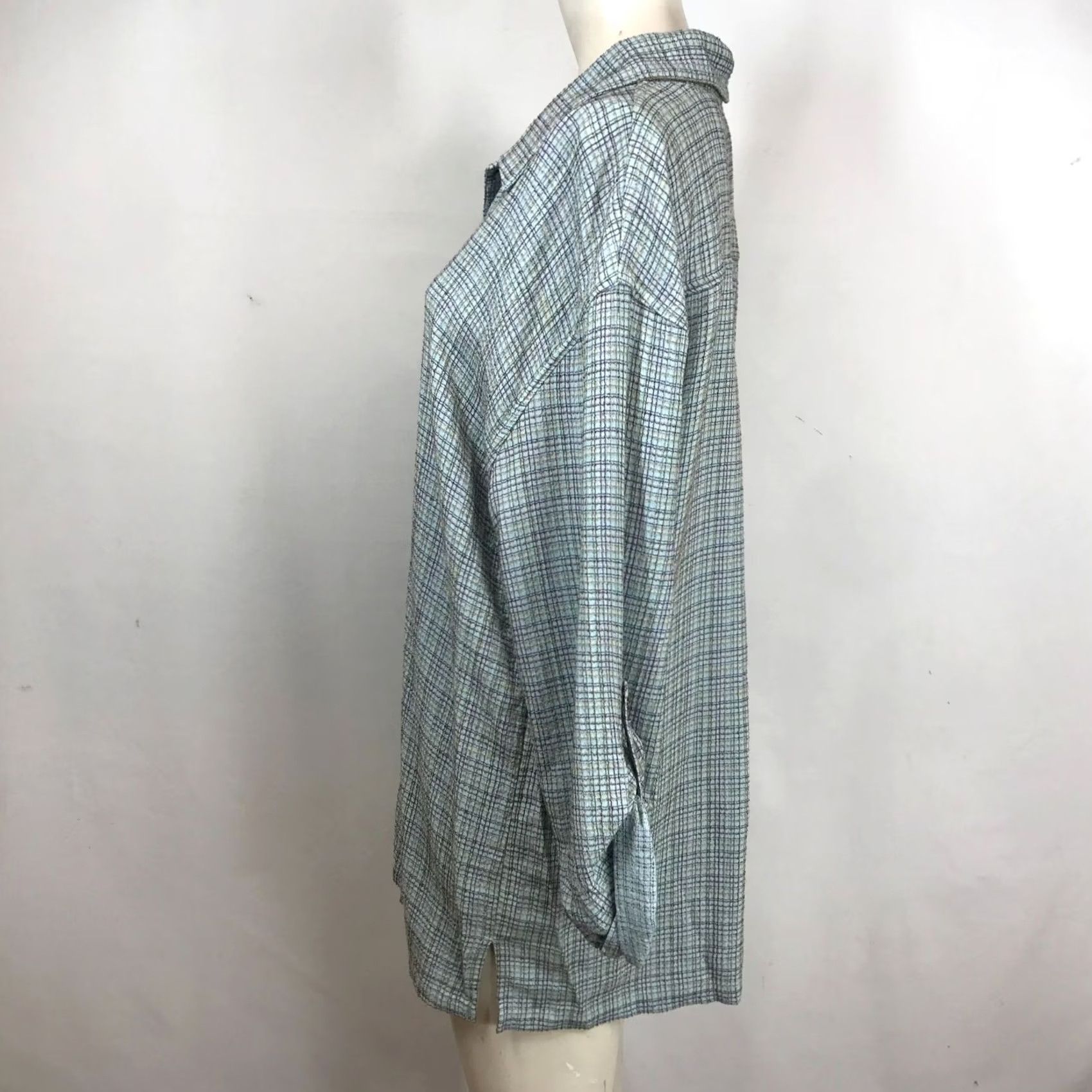 Vintage SAHALIE WOMEN TUNIC L BLUE LONG SLEEVE COLLARED RAYON BLEND Size L / US 10 / IT 46 - 6 Thumbnail