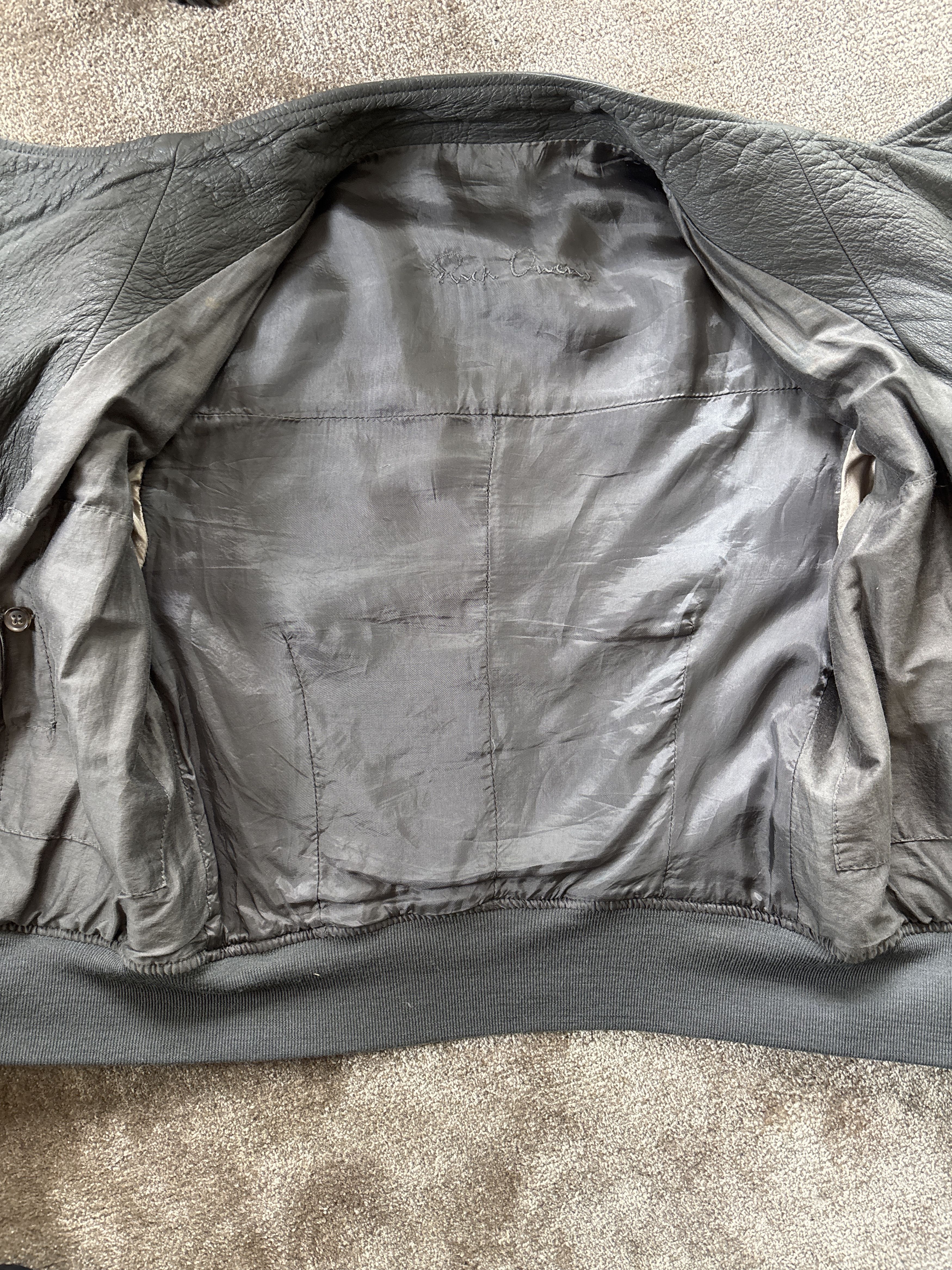 Rick Owens Rick Owens Grey Leather Jacket Size S / US 4 / IT 40 - 12 Thumbnail