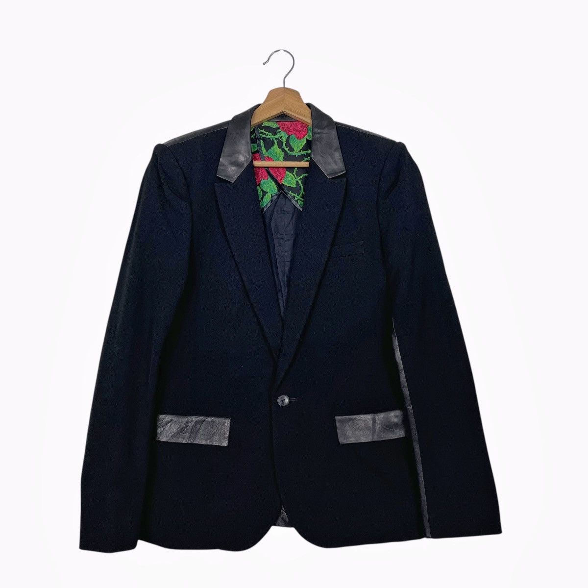 Number (N)ine Vintage SS06 Number Nine Wool Lamb Leather Blazer Jacket Size US S / EU 44-46 / 1 - 1 Thumbnail