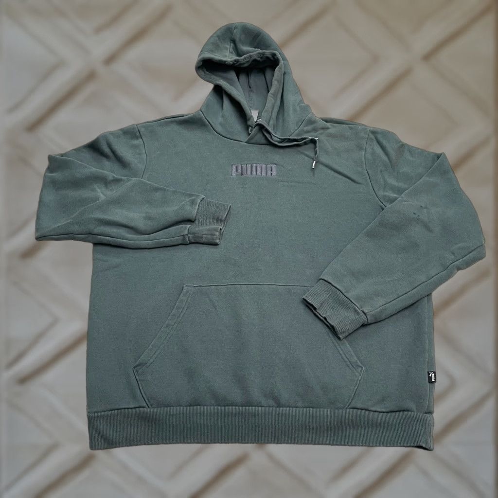 Puma Puma Hoodie Pullover Sweatshirt Mens L Green Cotton Fleece Casual Active Hooded Size US L / EU 52-54 / 3 - 1 Thumbnail