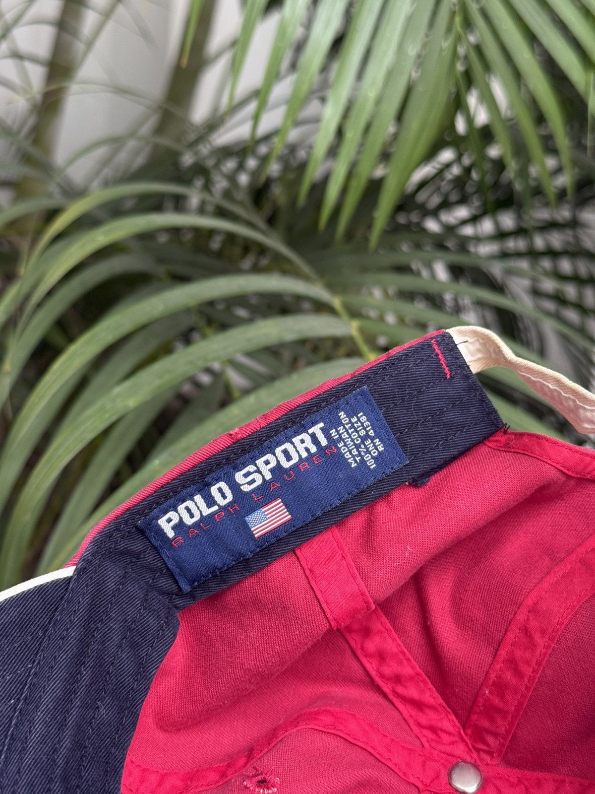 Vintage Vintage 90s Polo Sport Ralph Lauren Strapback Hat USA Beach Size ONE SIZE - 6 Thumbnail