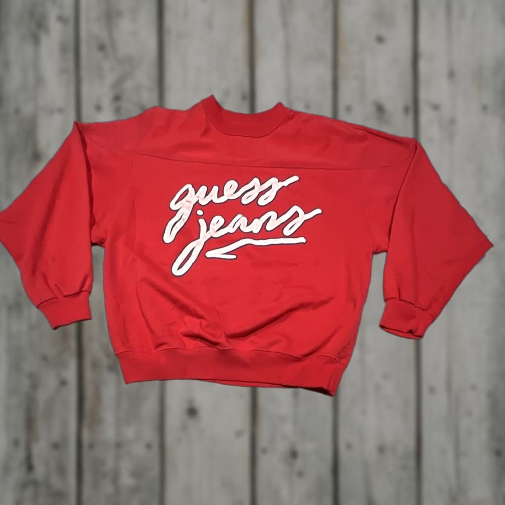 Guess VINTAGE GUESS Men Sweatshirt Crewneck Pullover Long Sleeve Men’s Medium Red Logo US Made Autumn Winter Fall Summer Spring Size US M / EU 48-50 / 2 - 1 Thumbnail