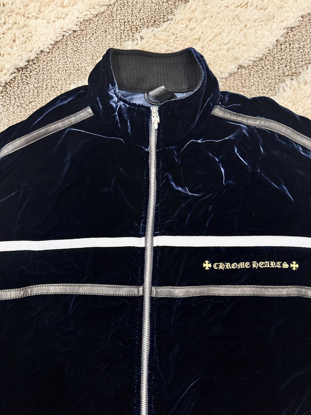 Chrome Hearts Chrome Hearts Navy Velour Jacket “So it Goes” L Size US L / EU 52-54 / 3 - 6 Thumbnail