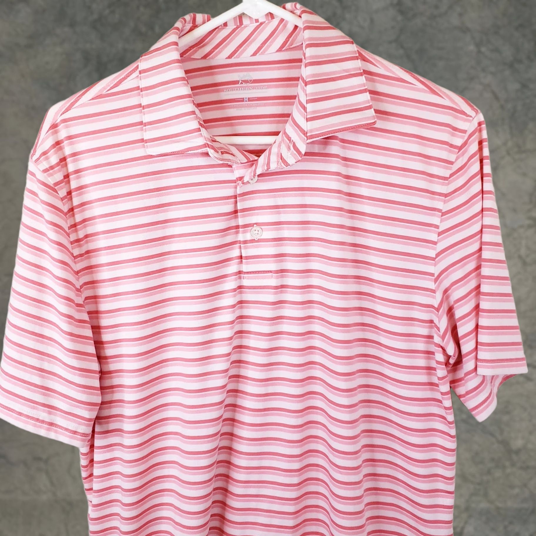 Southern Tide Southern Tide Striped Performance Polo Shirt Men M Polyester Spandex Coral White Polo Shirt Golf Beach Walking VINTAGE? Size US M / EU 48-50 / 2 - 1 Thumbnail