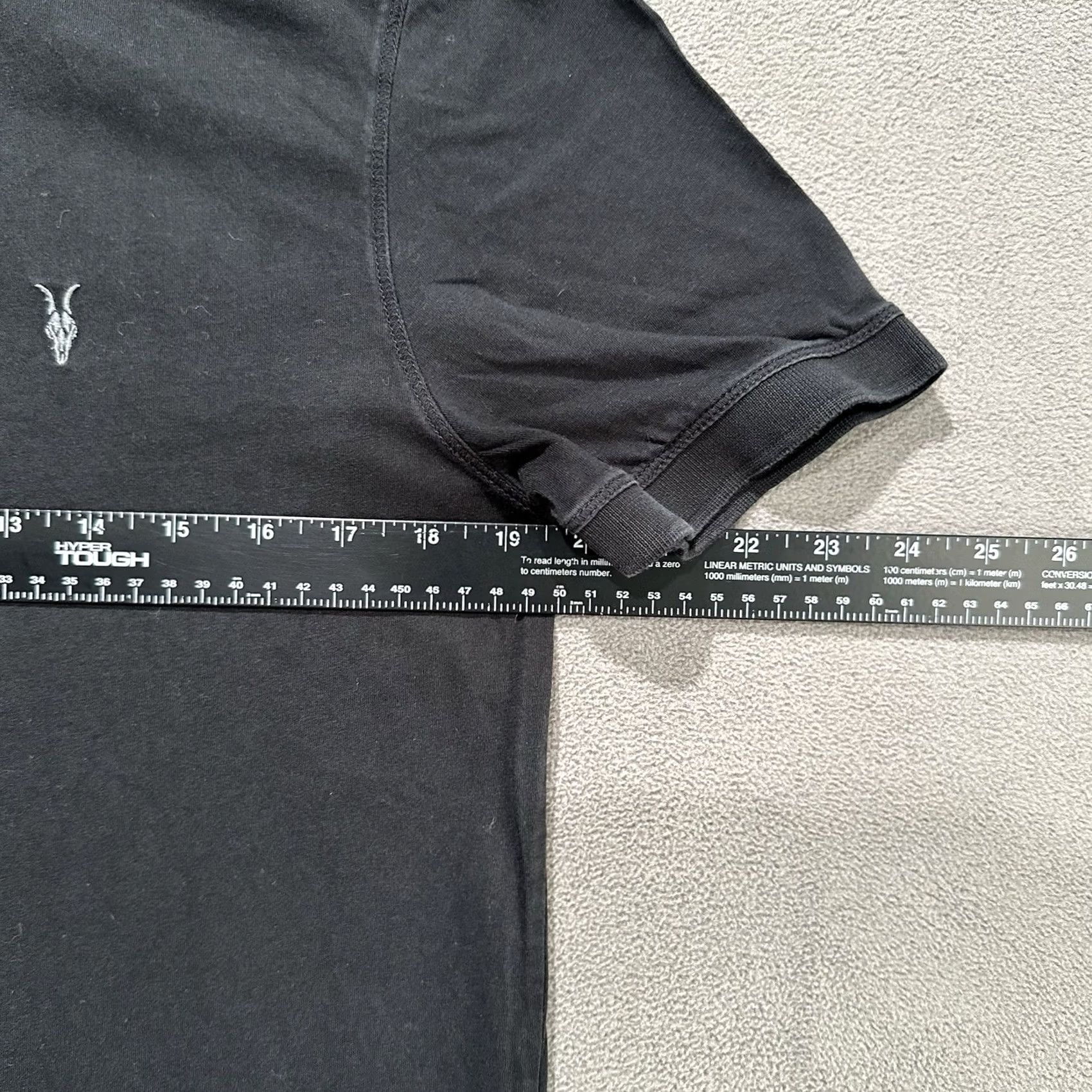 Allsaints AllSaints Polo Shirt Men L Black Vidal Short Sleeve Slim Button Collar 100% Cotton Logo Slimming Casual Size US L / EU 52-54 / 3 - 7 Thumbnail