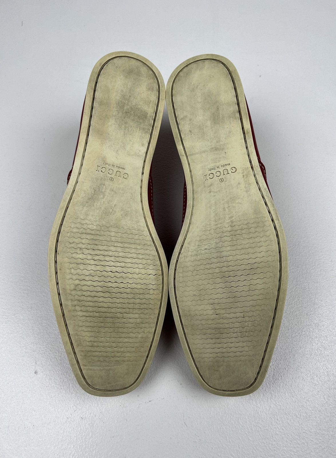 Gucci GUCCI Loafers Leather Shoes Lace Up Web Logo Red Men’s Size US 10 / EU 43 - 15 Thumbnail