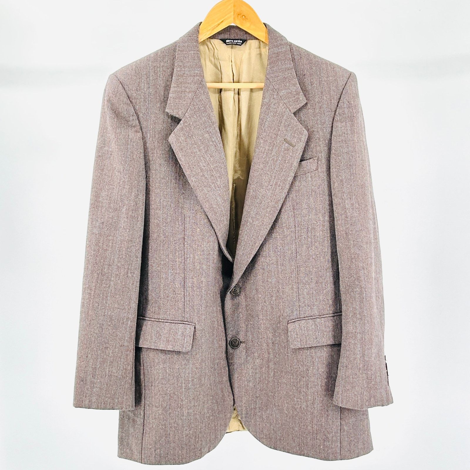Vintage pierre cardin クラッシック ウール ジャケット 70s Pierre Cardin Wool Brown Pinstripe Classic Blazer Jacket