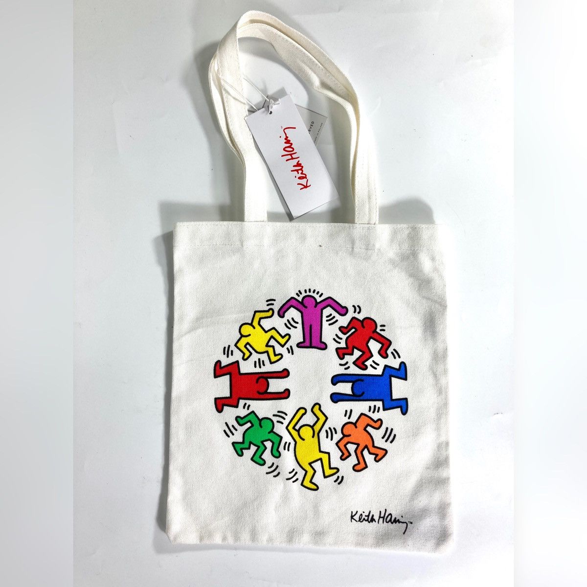 Keith Haring Keith Haring Tote Cotton Canvas Bag Shopper White Licensed Size ONE SIZE - 7 Thumbnail
