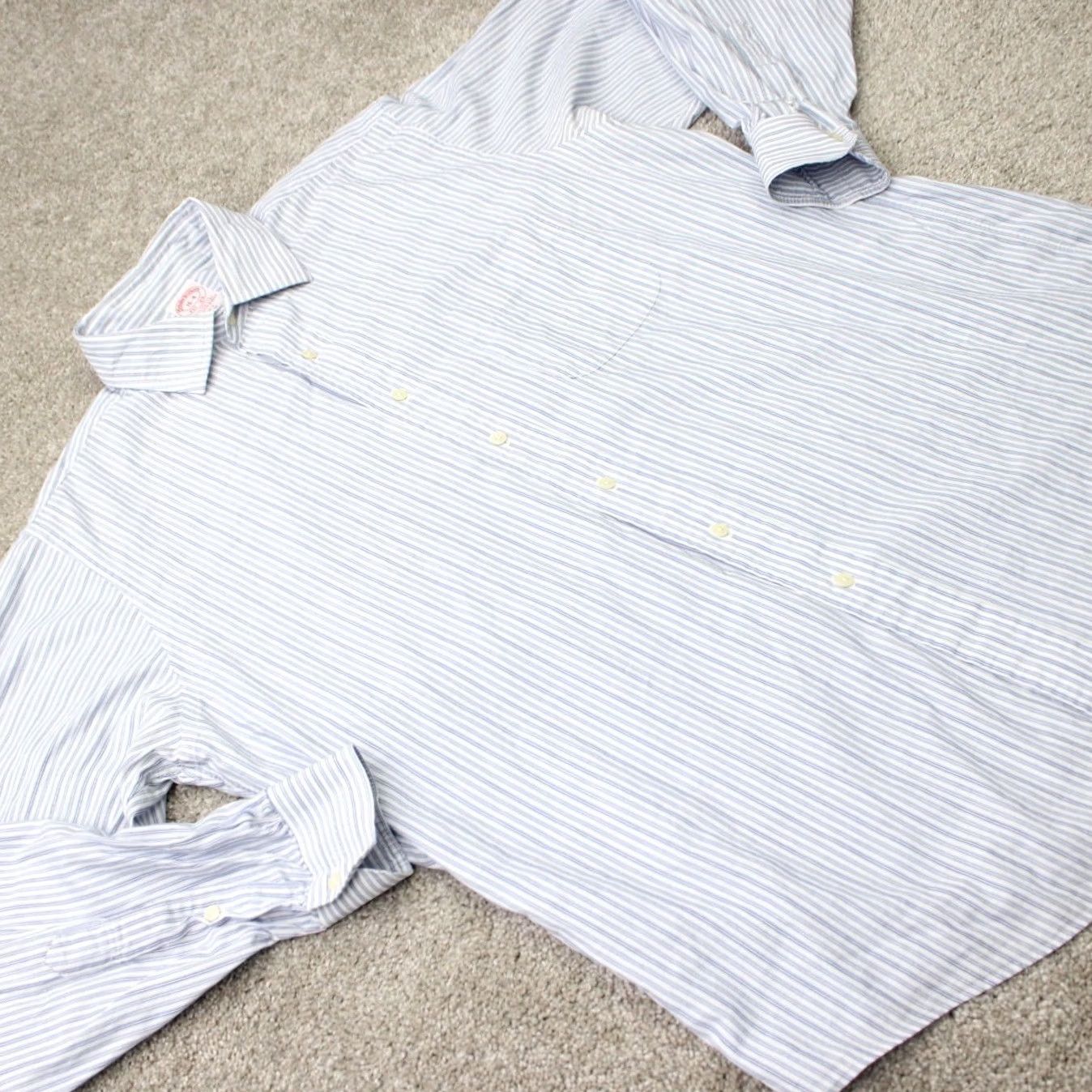 Brooks Brothers Brooks Brothers Regent Shirt Men 16, 4 Blue/White 100% Cotton Long Sleeve Button Down Shirt Mens Regular Style Classic Size US L / EU 52-54 / 3 - 7 Thumbnail