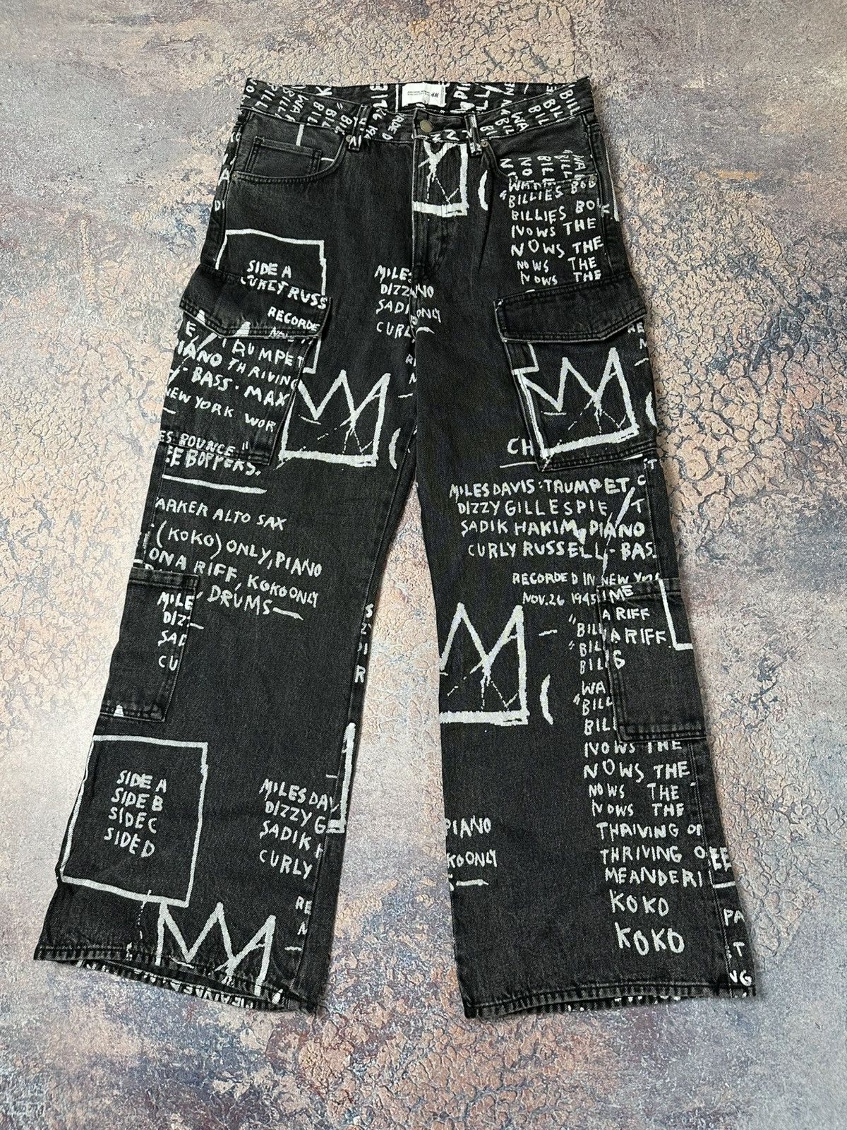 Who Decides War × H&M x Basquiat Cargo Pants Denim Jeans