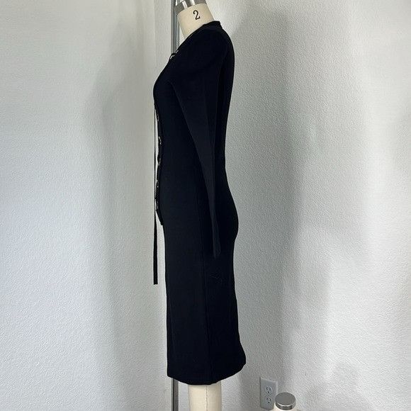 Givenchy Givenchy Runway Lace Up Caged Grommet Black Sheath Dress Lon Size XS / US 0-2 / IT 36-38 - 4 Thumbnail