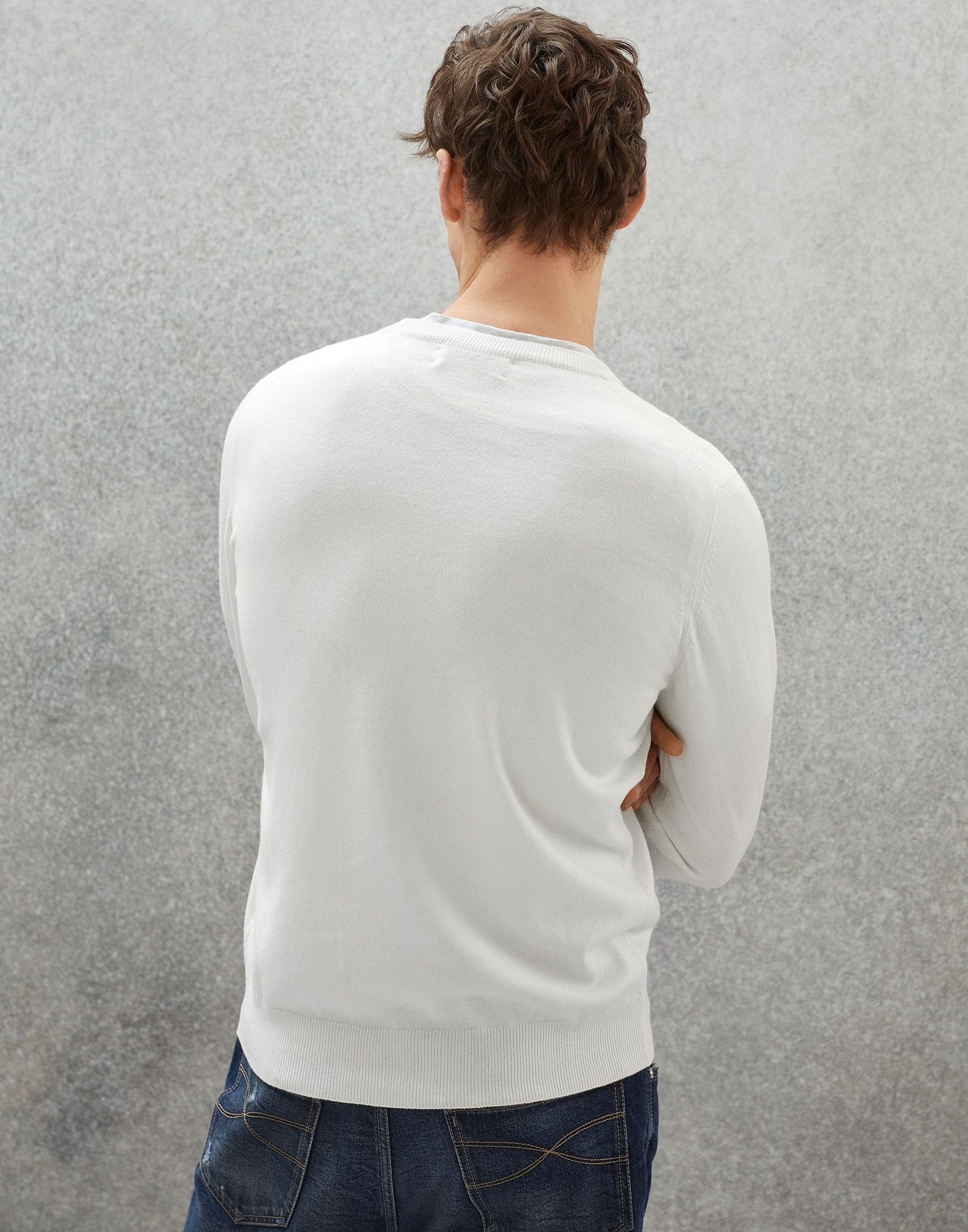 Brunello Cucinelli o1w1db10924 Cashmere Sweater in White Size US XL / EU 56 / 4 - 4 Thumbnail