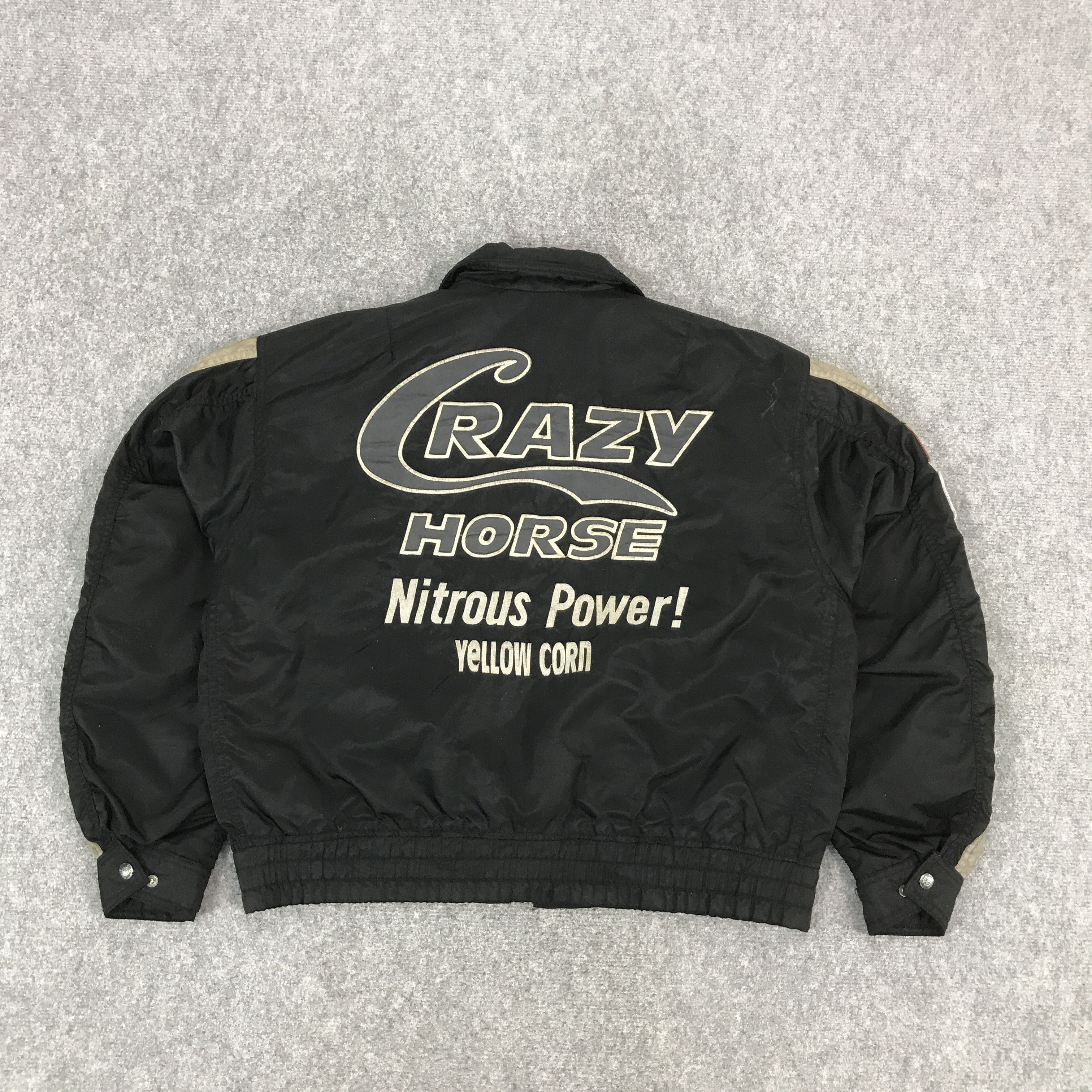 YELLOW CORN RACING BLACK BOMBER JACKET