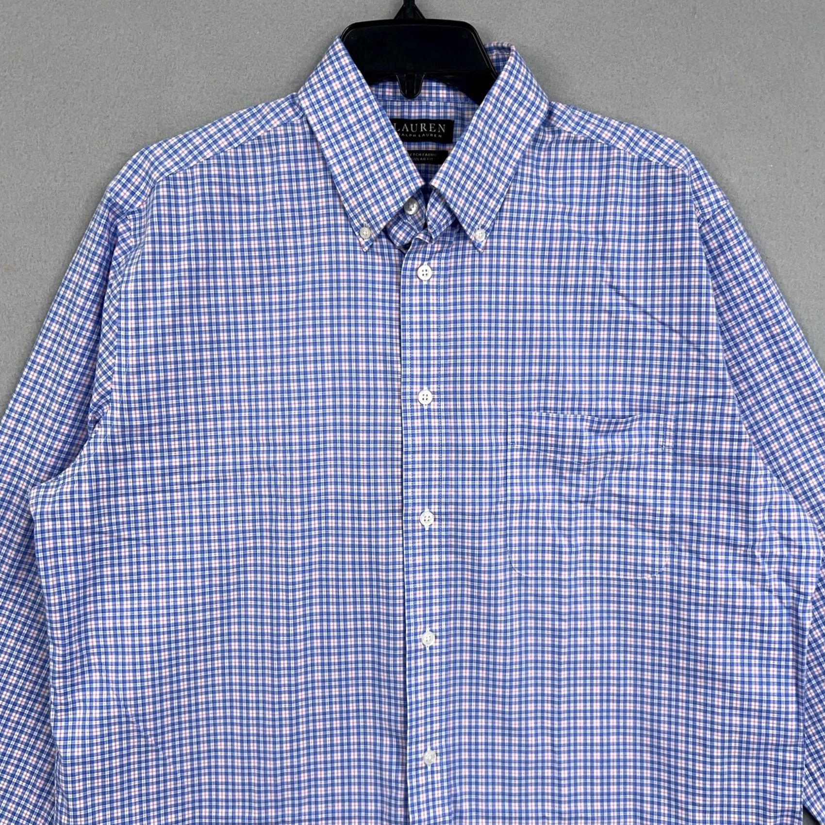 Ralph Lauren Lauren Ralph Lauren Shirt Mens Large Blue Plaid Button-Down Stretch Black Label Shirt Size US L / EU 52-54 / 3 - 2 Thumbnail