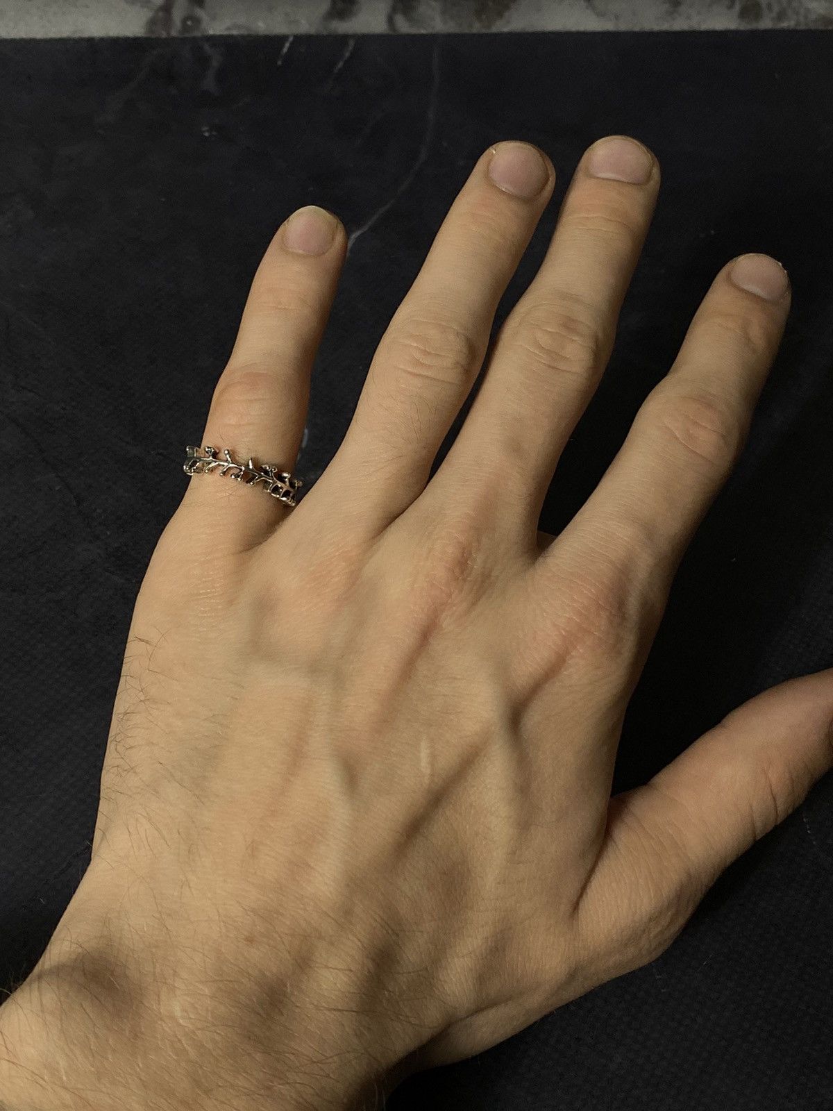 Japanese Brand Silver Tone Ring with Delicate Filigree Design Size ONE SIZE - 3 Thumbnail