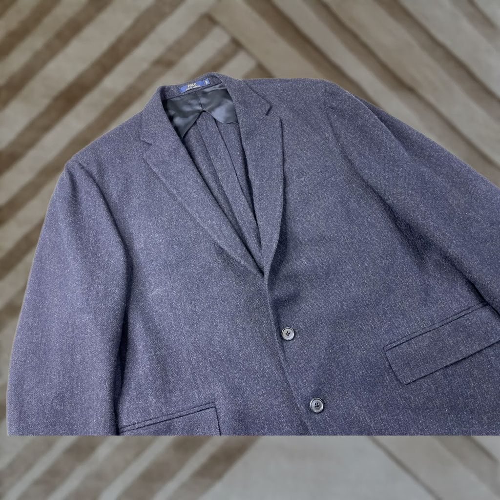 Polo Ralph Lauren Polo Ralph Lauren Blazer Mens Athletic 46 Regular Blue Wool Notch 2B Single-Breasted Three-Button Untold No Stains Tiny Hole Vintage No N/A Size US XXL / EU 58 / 5 - 1 Thumbnail