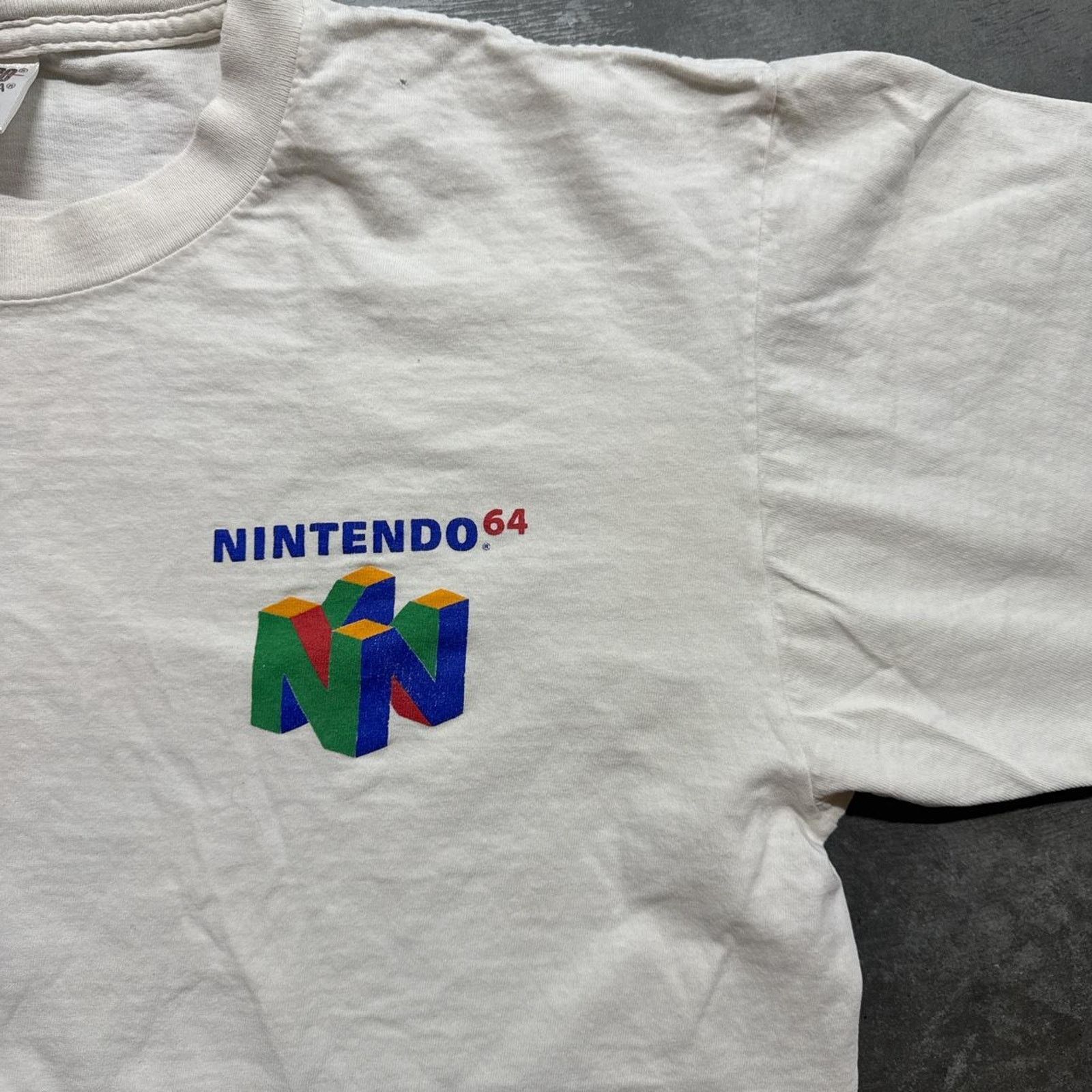 Vintage Super Mario Nintendo 64 Vintage 90s Promo Graphic T-Shirt Size US L / EU 52-54 / 3 - 5 Thumbnail