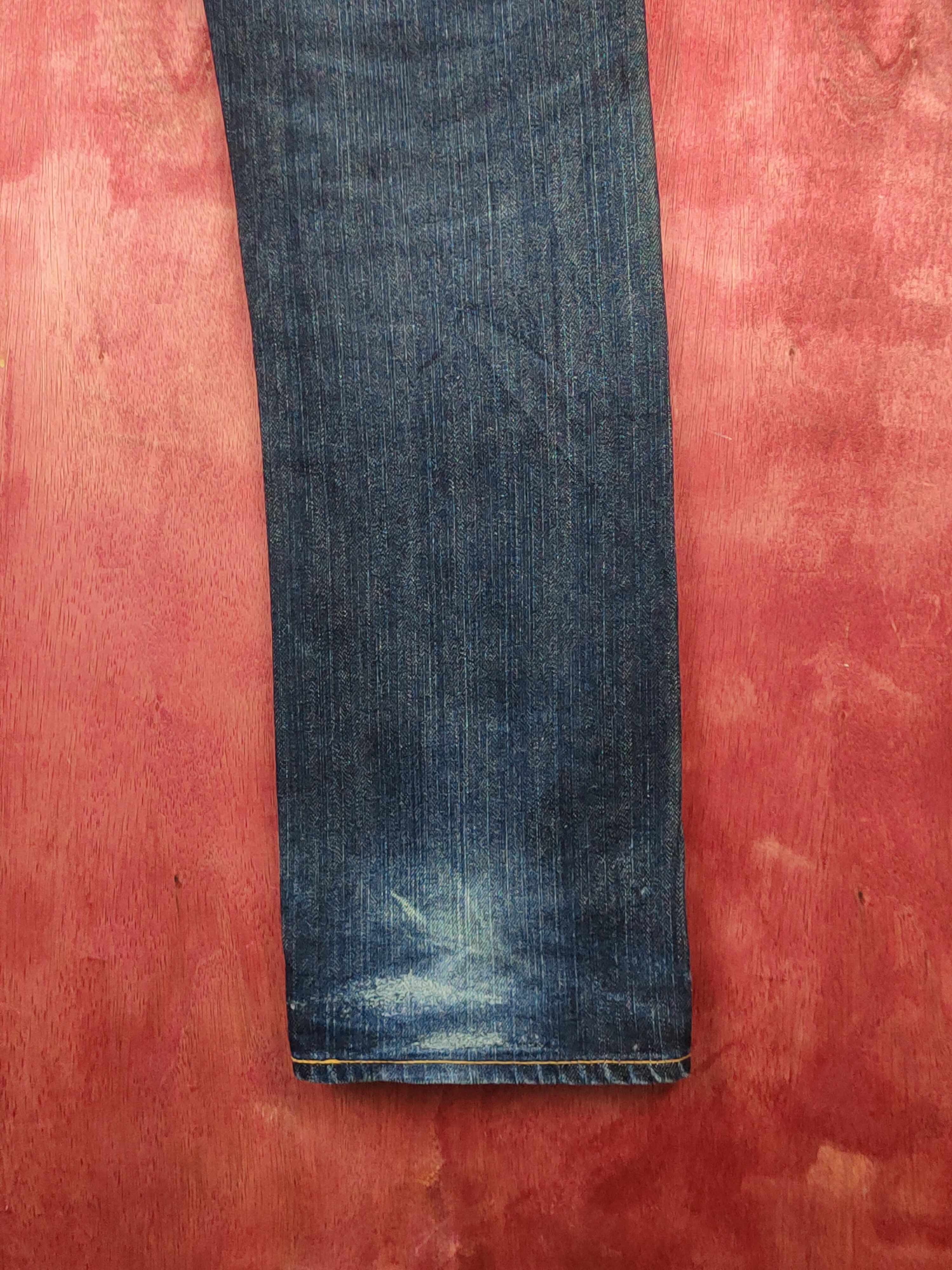 Japanese Brand Uniqlo Dark Blue Distressed Ripped Jeans #S1654 Size US 31 - 13 Thumbnail