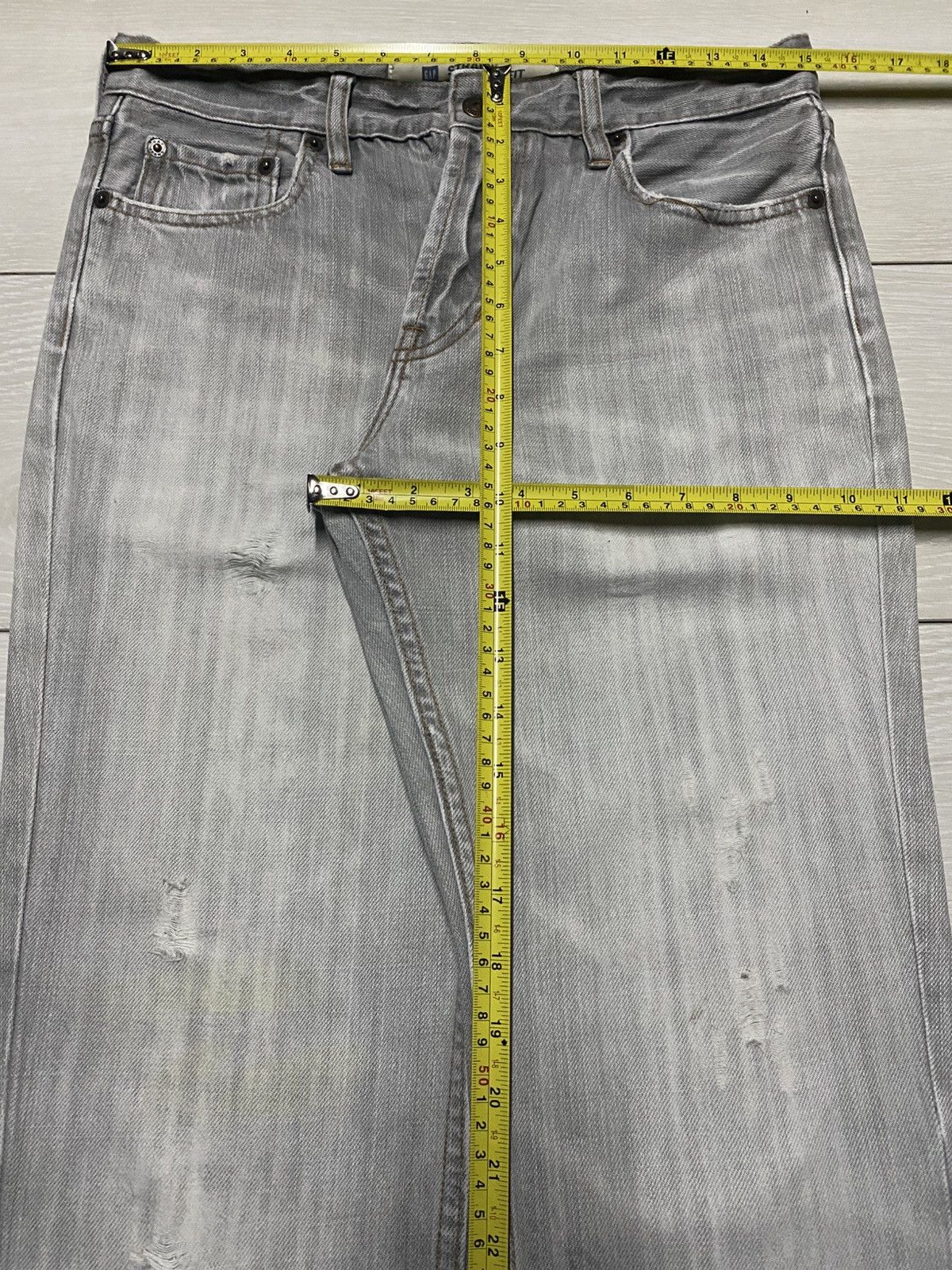 Gap Vintage Gap Denim Grey Distressed Slim Fit Jeans Size US 30 / EU 46 - 12 Thumbnail