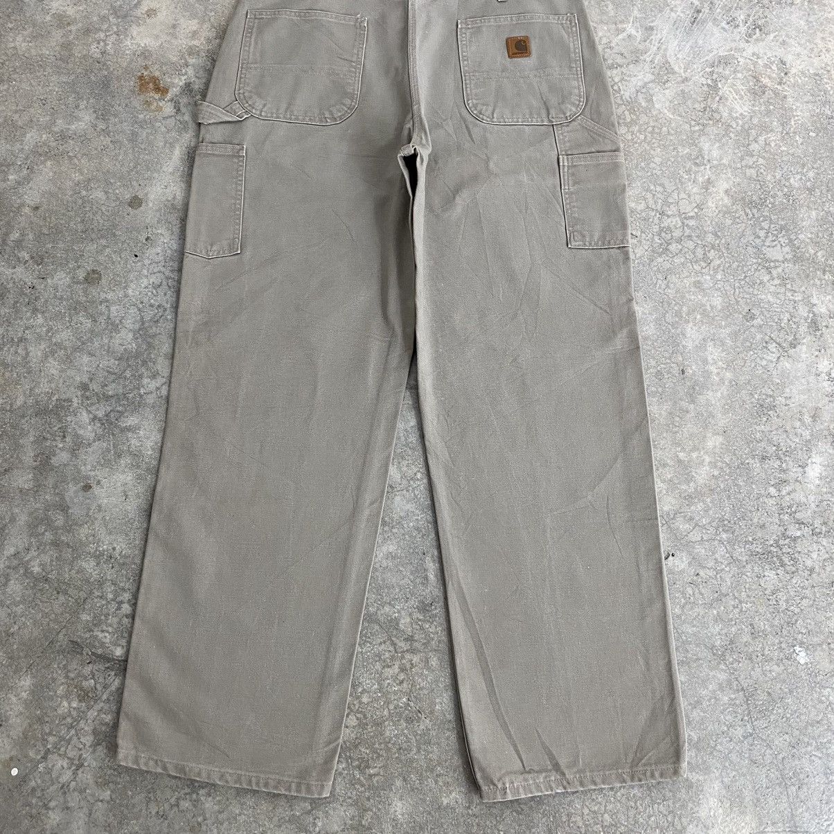 Carhartt × Vintage Vintage Carhartt Desert Grey Carpenter Workwear Pants Size US 38 / EU 54 - 16 Thumbnail