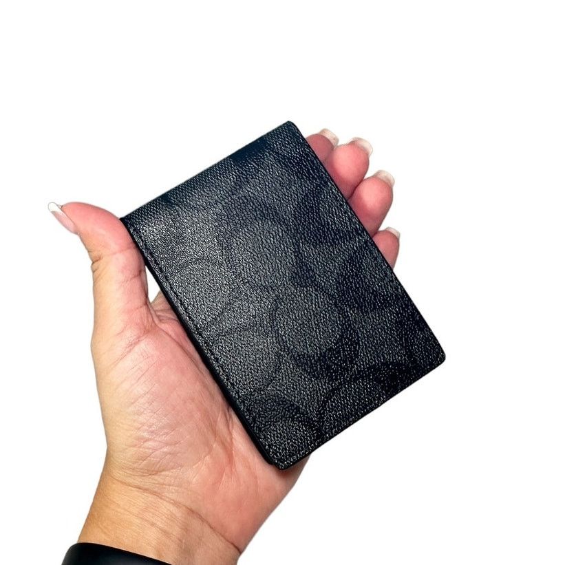 Coach Coach Compact Small Billfold Wallet In Signature Canvas Size ONE SIZE - 3 Thumbnail