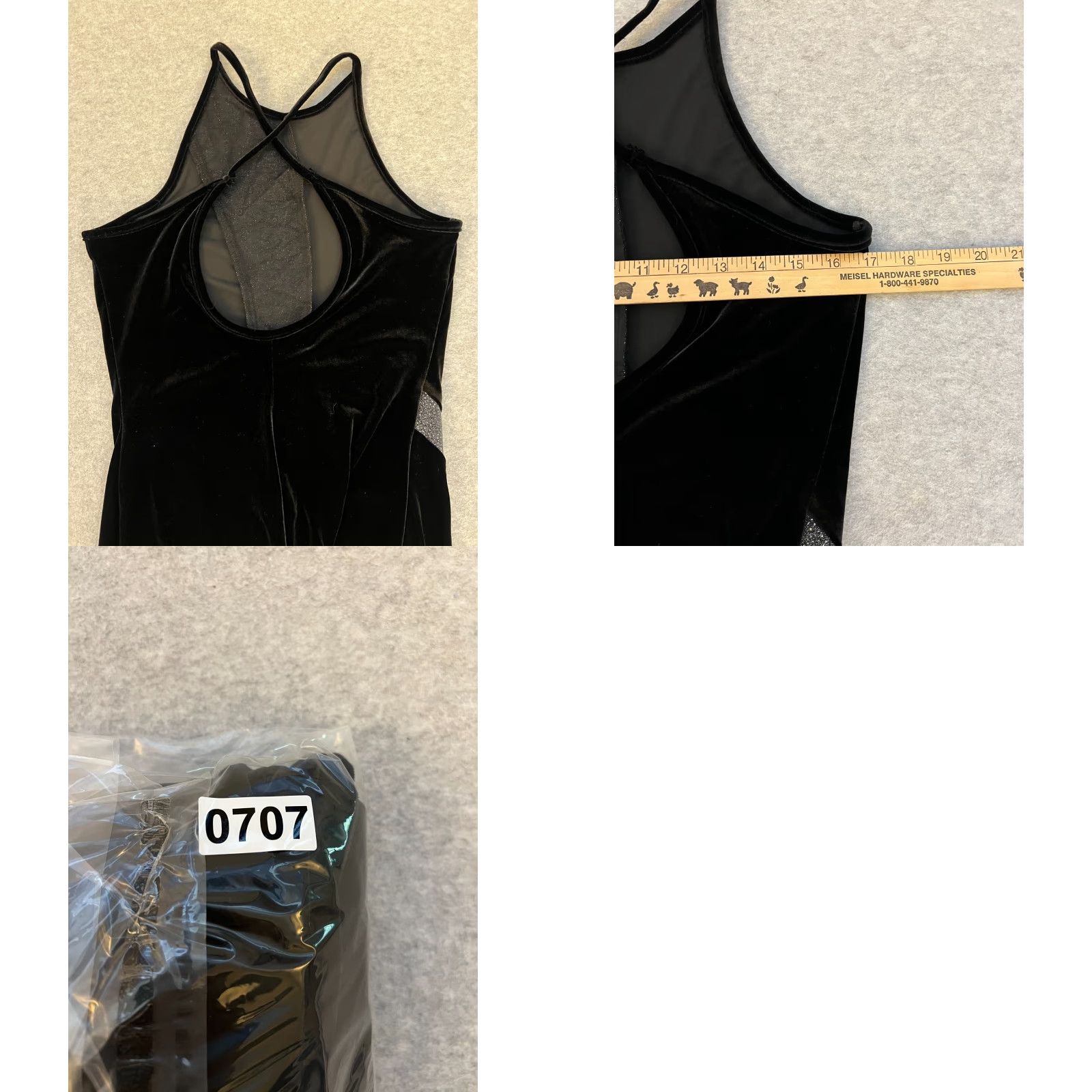 Vintage Jump By Wendy Chaitin Maxi Evening Dress Black Glitter Crossback Size 9/10 Womens/Mens? Size M / US 6-8 / IT 42-44 - 9 Thumbnail