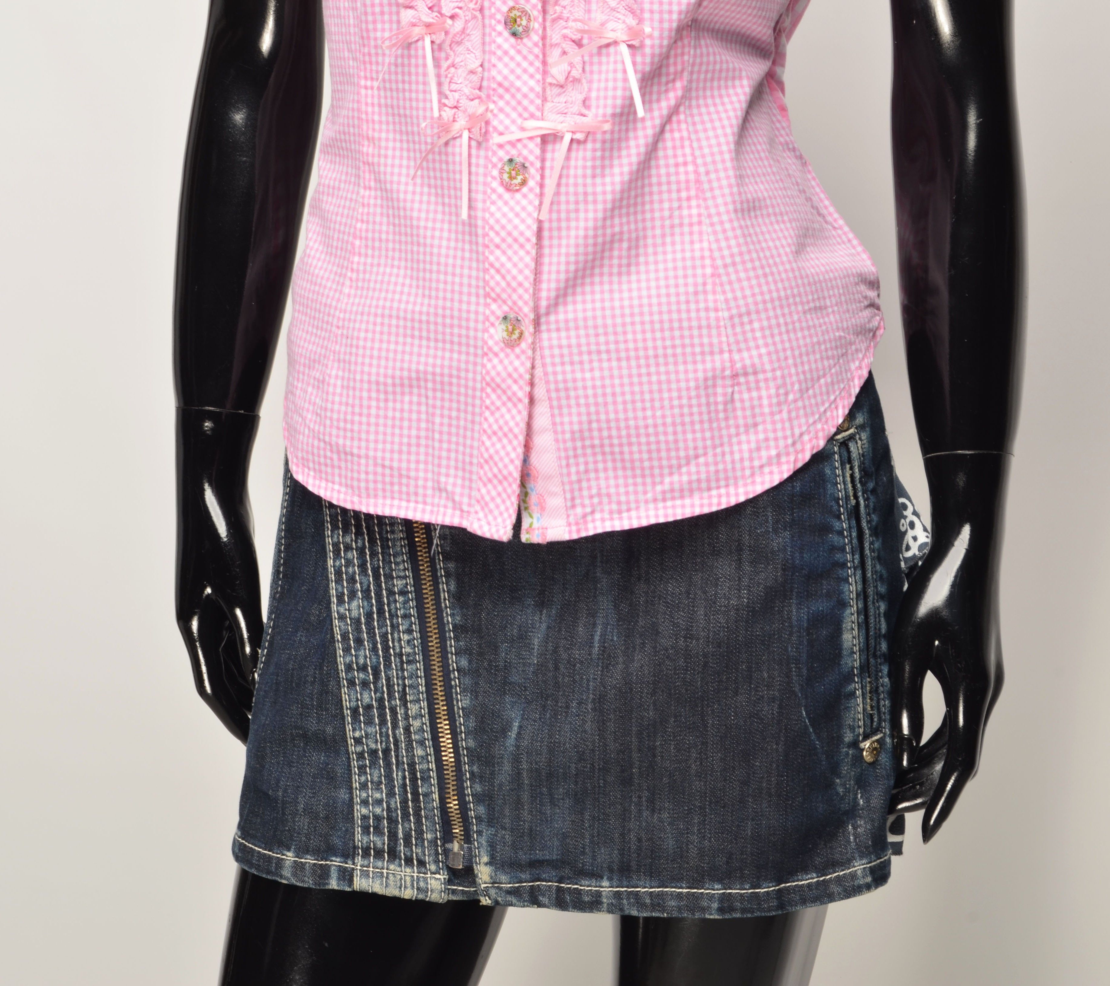 Vintage Kruger Y2K Checkered Baby Doll Austrian Cottagecore Shirt Size S / US 4 / IT 40 - 3 Thumbnail